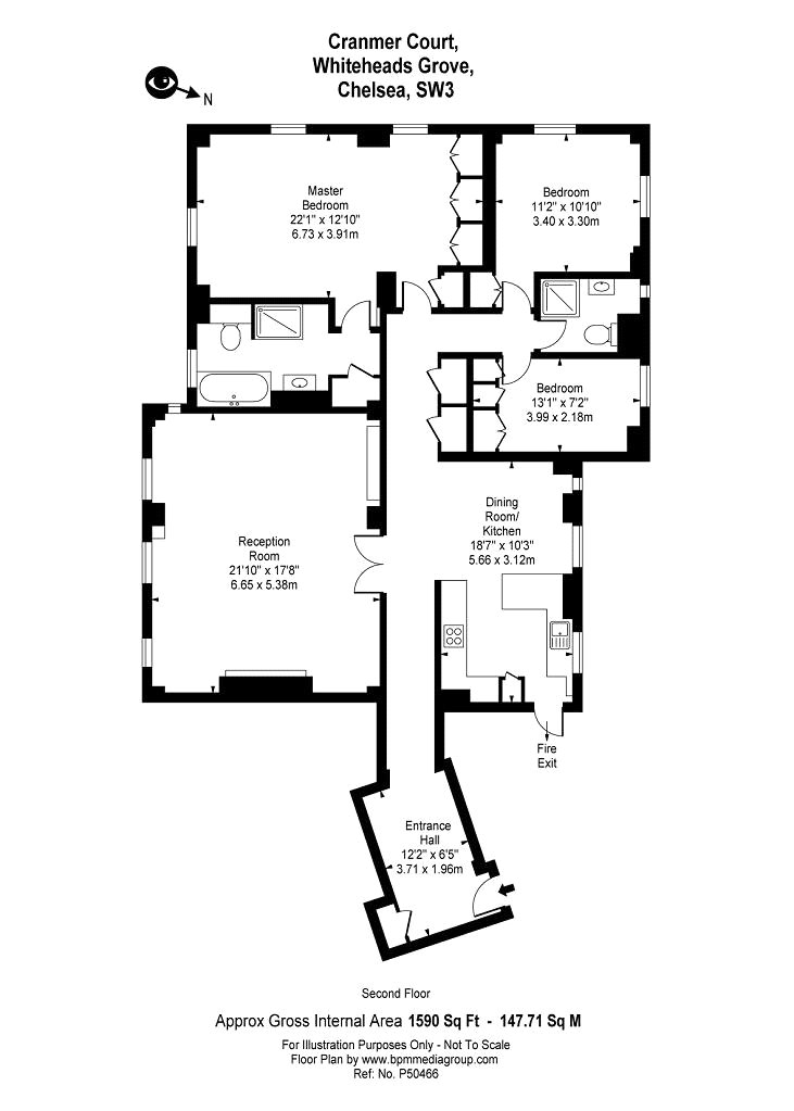 3 Bedrooms Flat to rent in Cranmer Court, Whiteheads Grove, London SW3