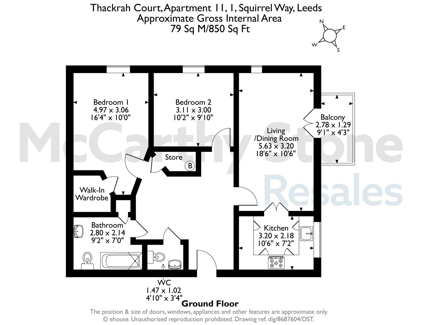 11 Thackrah Court, 1 Squirrel Way, Leeds floorplan