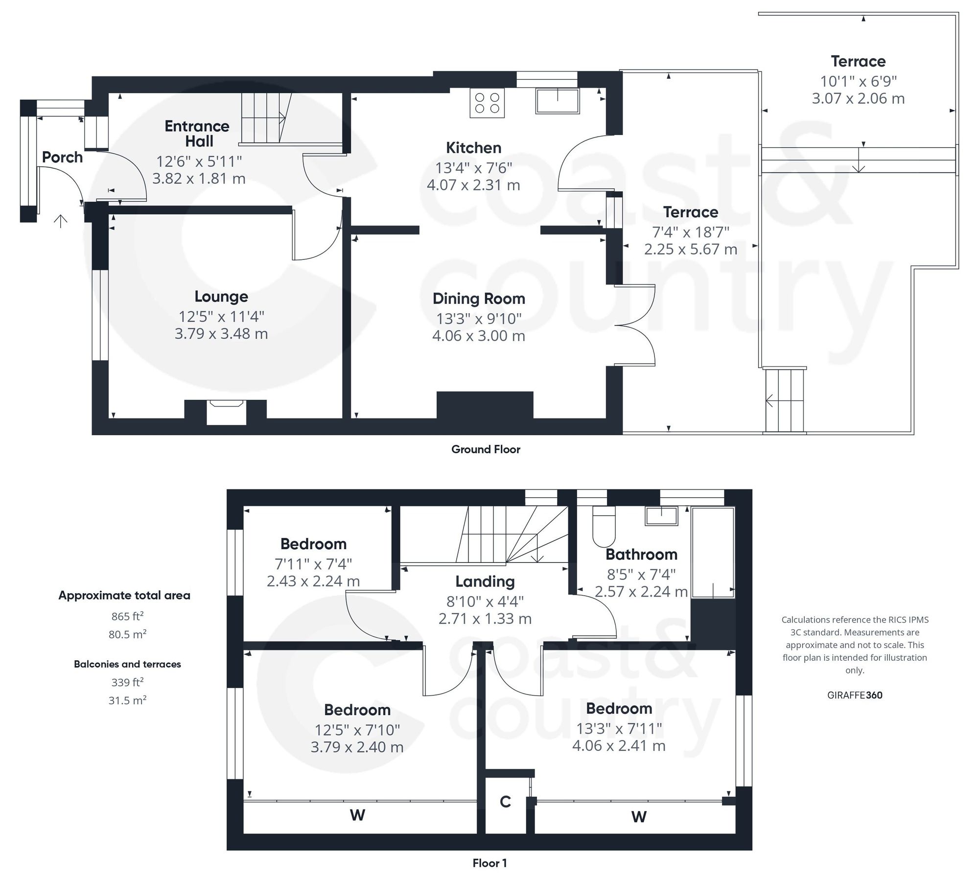1 York Gardens, Paignton floorplan