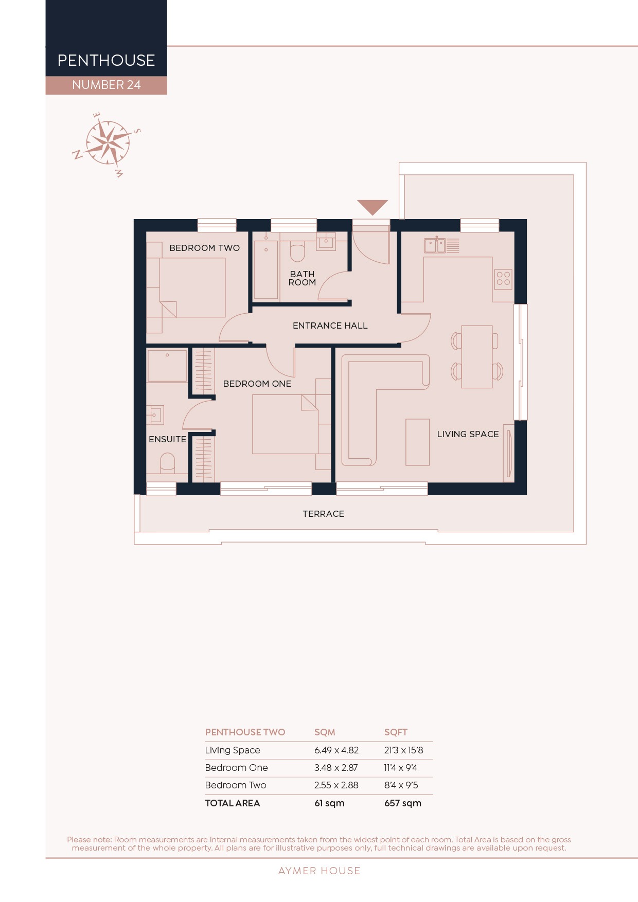 (Plot 2) Flat 24, Aymer House, Hove floorplan