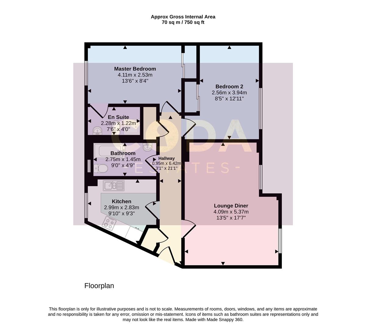 Flat 8, 1, Castle Street, Glasgow floorplan