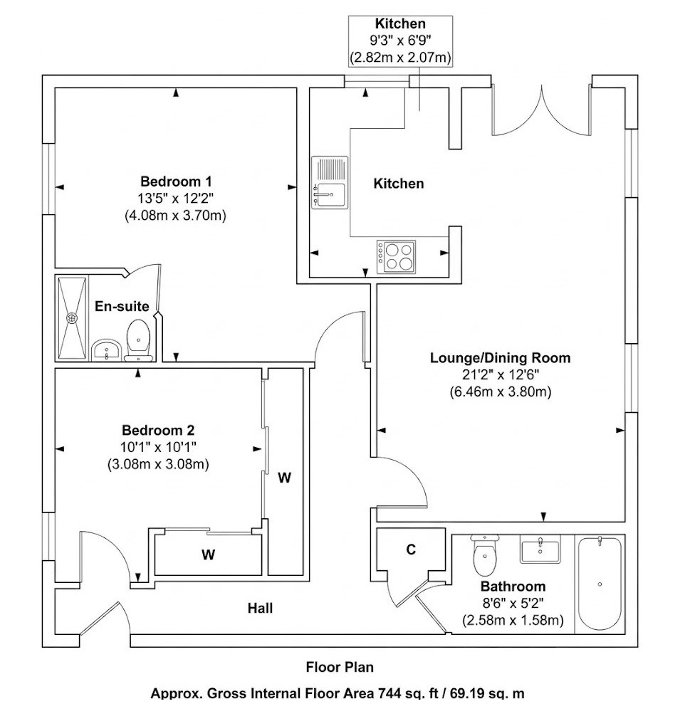 Flat 6, Ringlestone House,, Tarragon Road, Kent floorplan