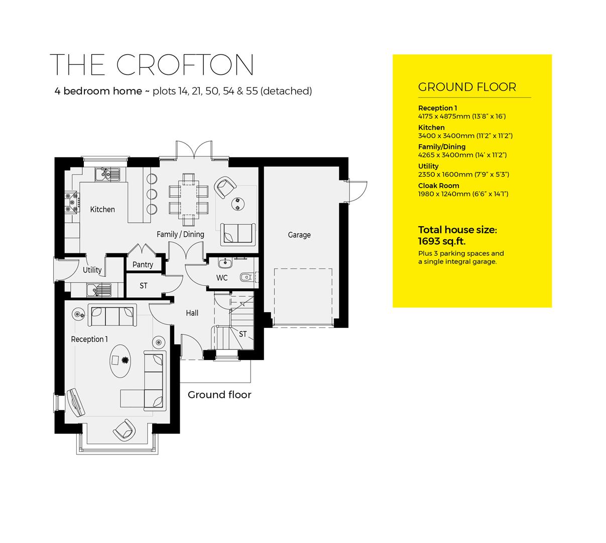 Plot 54, The Crofton, Severn Meadows, Upton Upon Severn floorplan