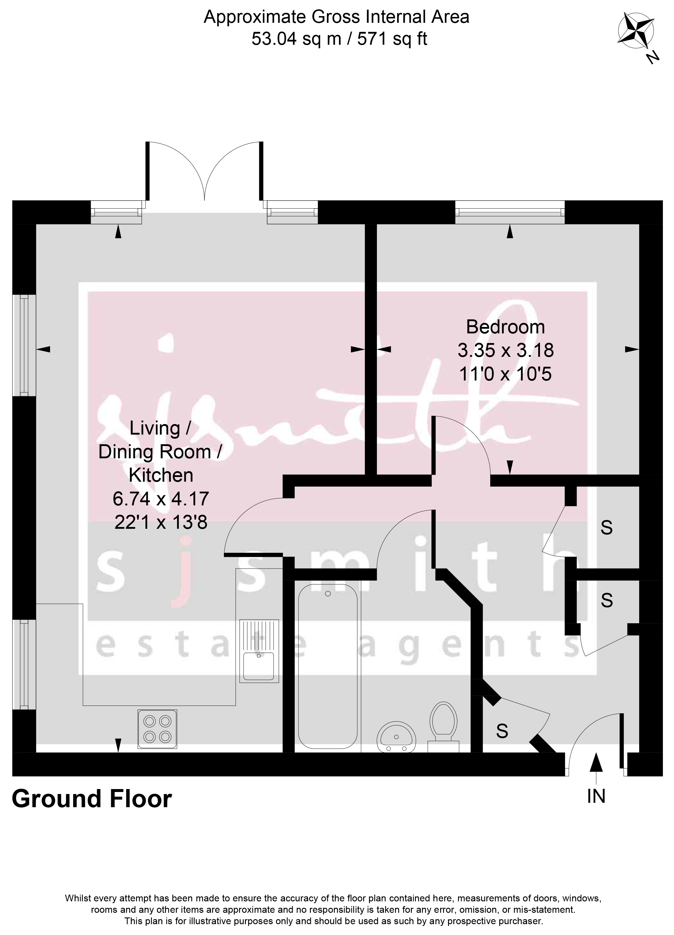 Flat 1, 2, Laburnum Way, Staines-upon-Thames floorplan