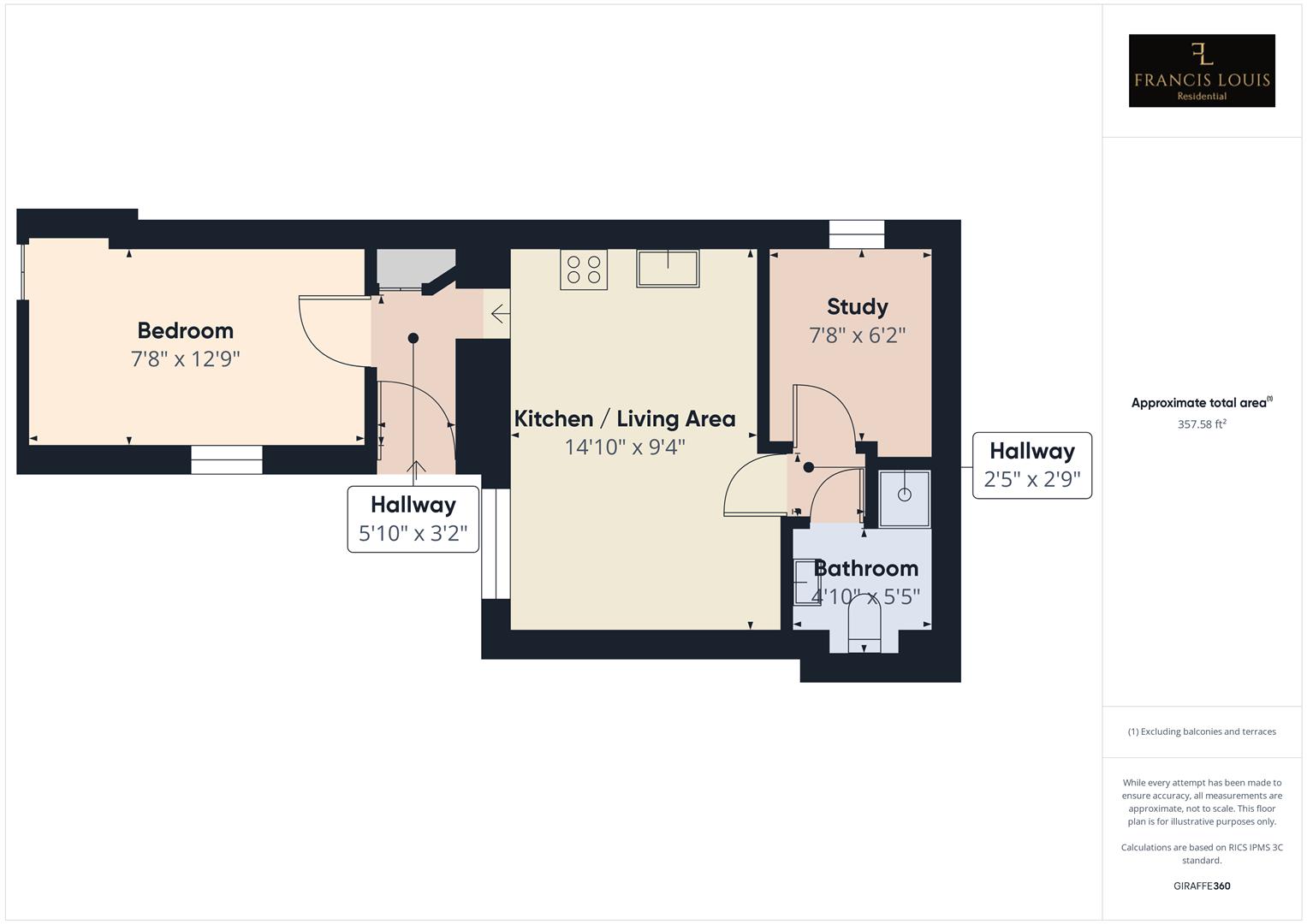 Flat 1, 49, Union Road, Exeter floorplan