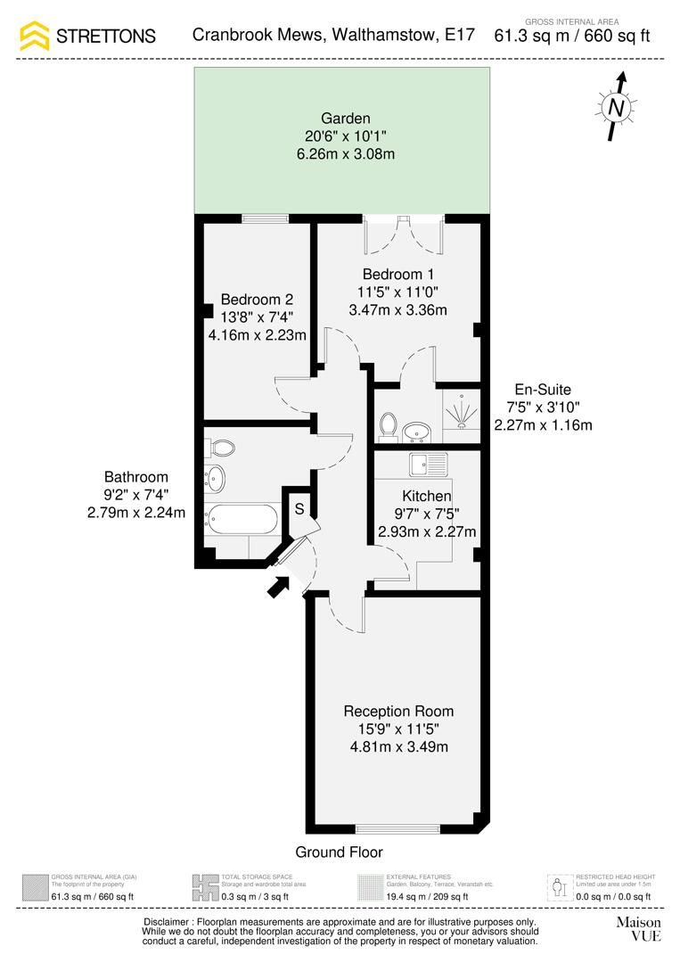 Flat 3, Olive Tree Court, 1 Cranbrook Mews, London floorplan