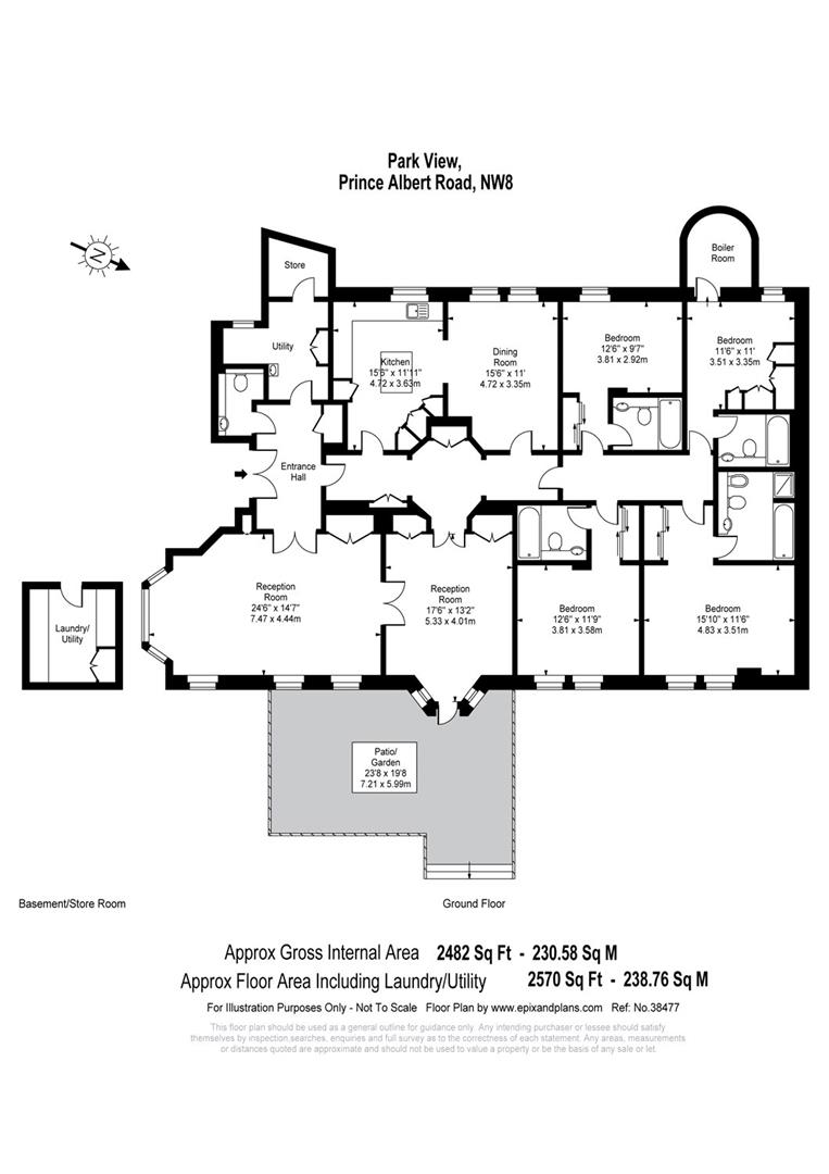 4 Bedrooms Flat to rent in Prince Albert Road, St Johns Wood NW8