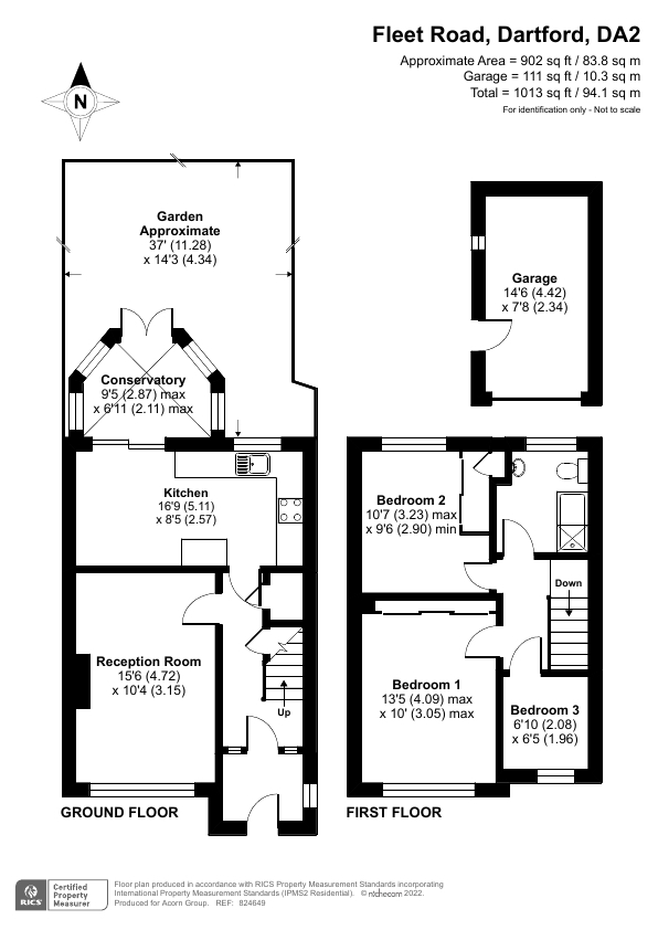 Fleet Road, Dartford DA2, 3 bedroom semidetached house for sale
