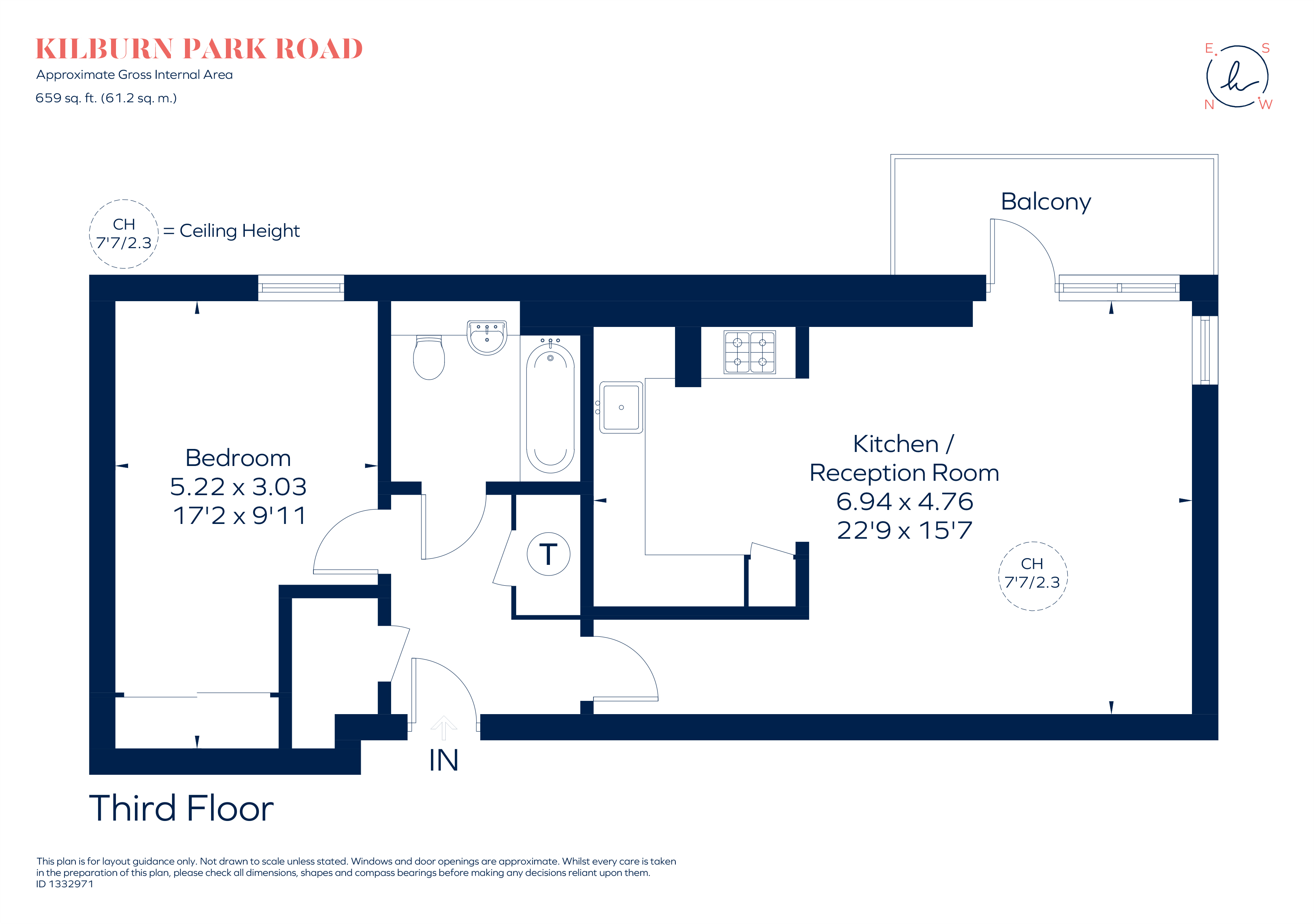 Flat 54, Hollister House, Kilburn Park Road, London floorplan