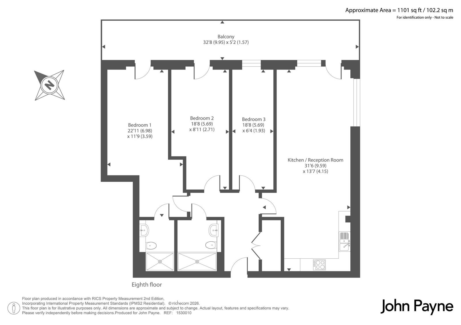 53, Paxton Point, 3, Merryweather Place, London floorplan