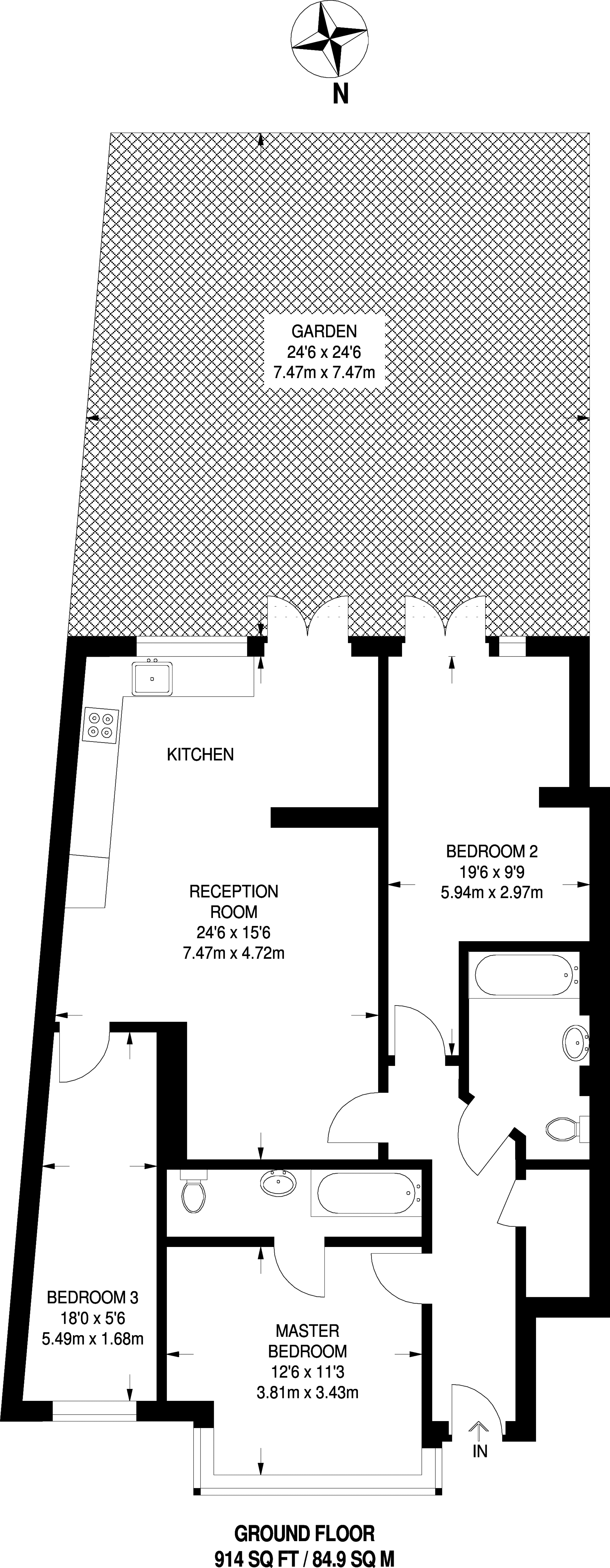 3 Bedrooms Flat to rent in Upper Tooting Park, Balham SW17