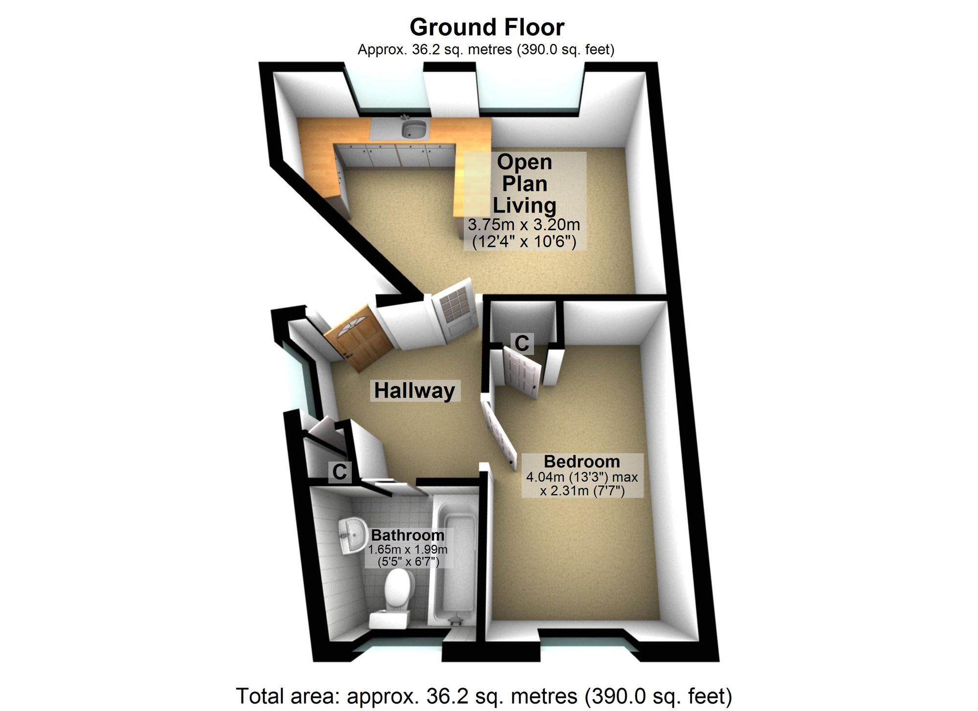 Flat 2, 95 Drew Street, Brixham floorplan