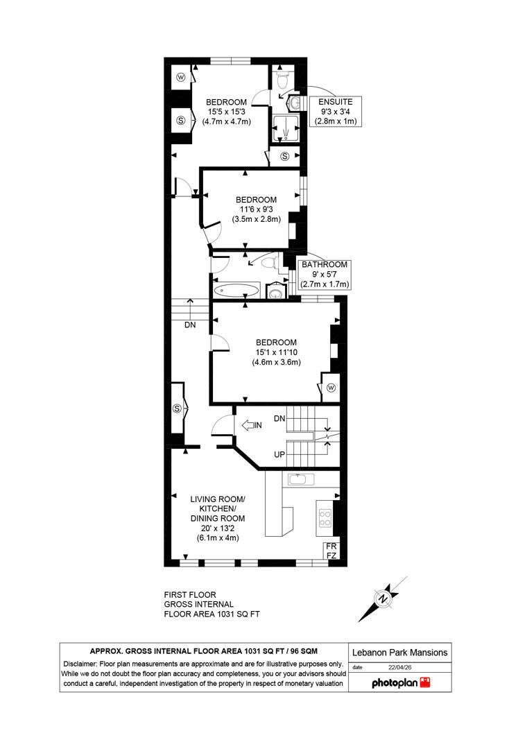 4A, Lebanon Park Mansions, Richmond Road, Twickenham floorplan
