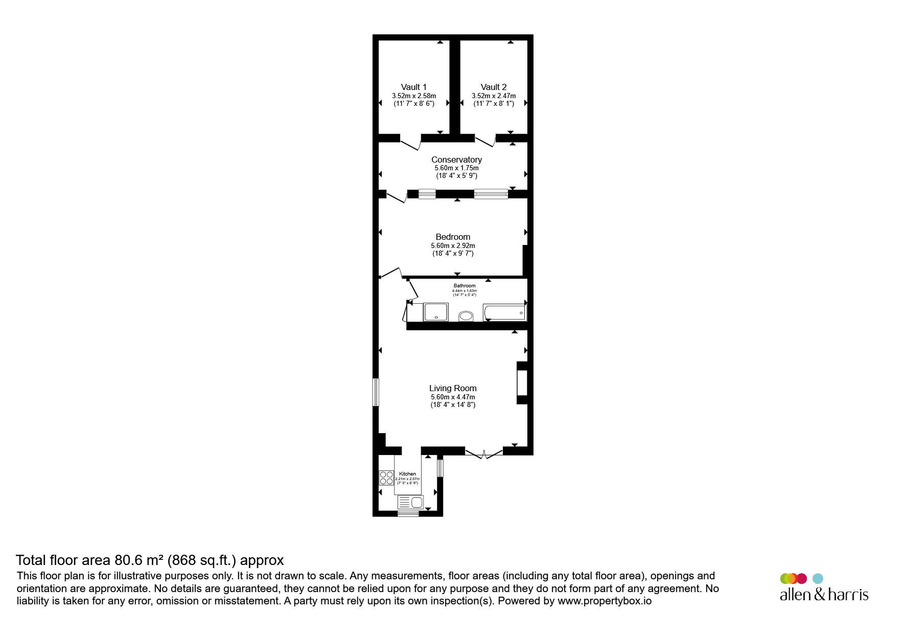 Flat 1, 17, Meridian Place, Bristol floorplan