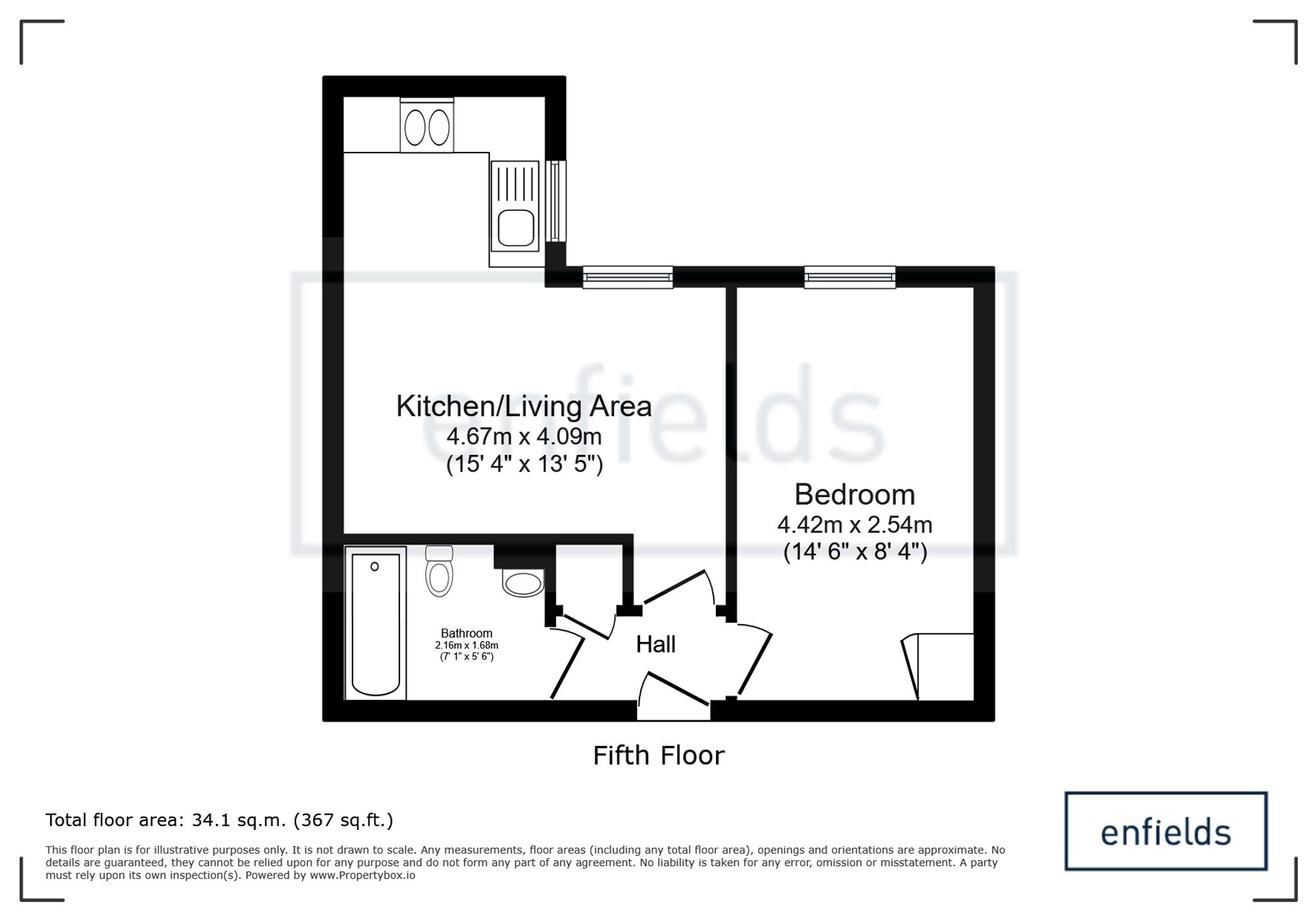 Flat 57, 8 Anglesea Terrace, Southampton floorplan