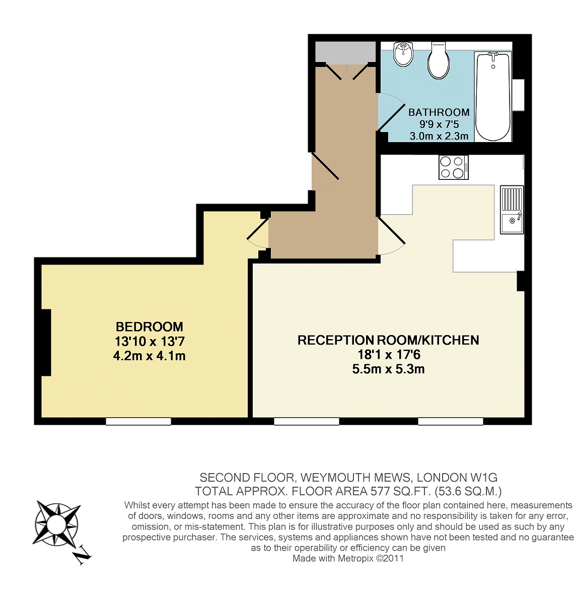 1 Bedrooms Flat to rent in Weymouth Mews, London W1G