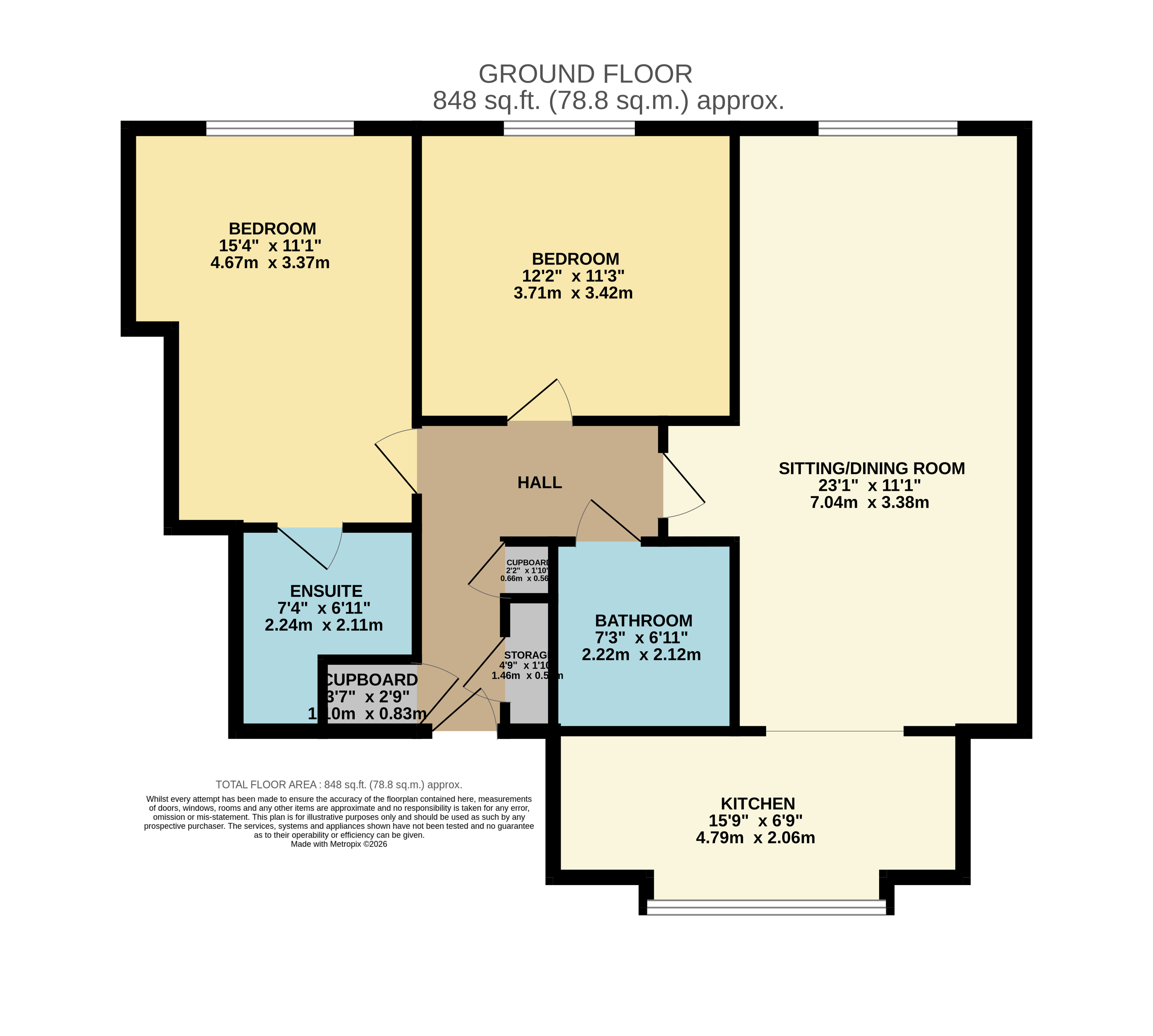 Flat 8 Stokes House, 7, Abbess Way, Waterlooville floorplan