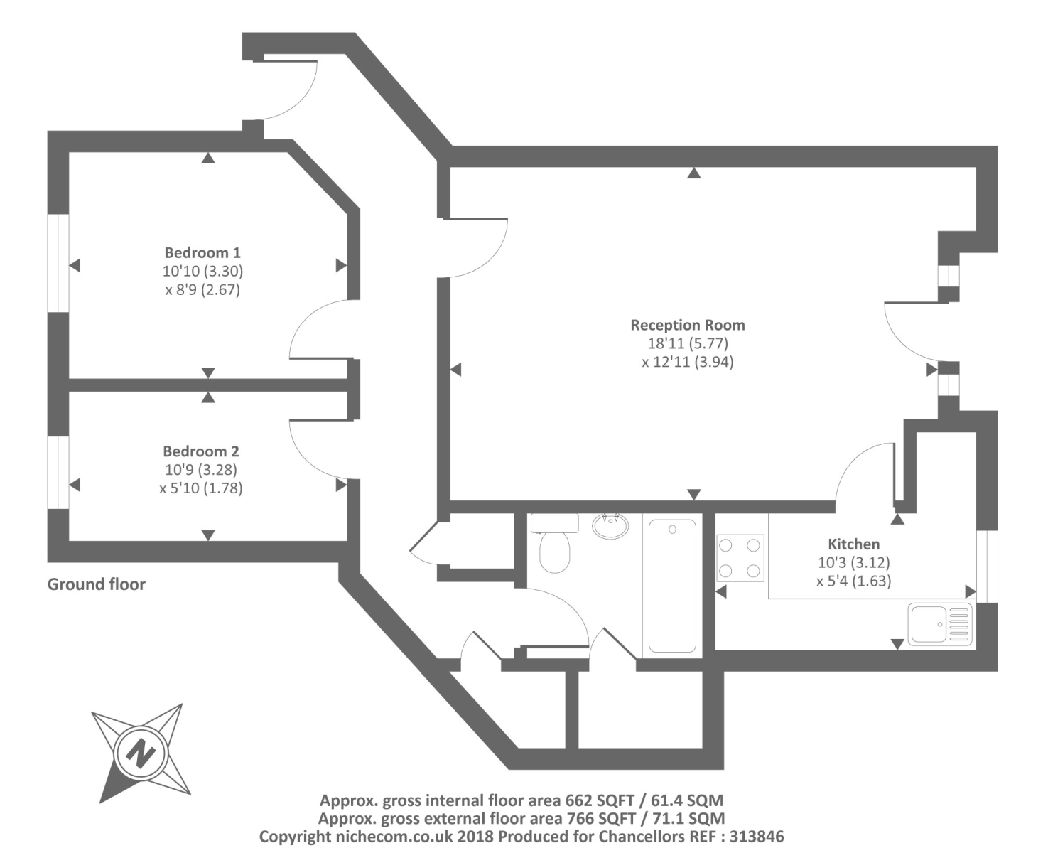 2 Bedrooms Flat to rent in Northumberland Court, Banbury OX16