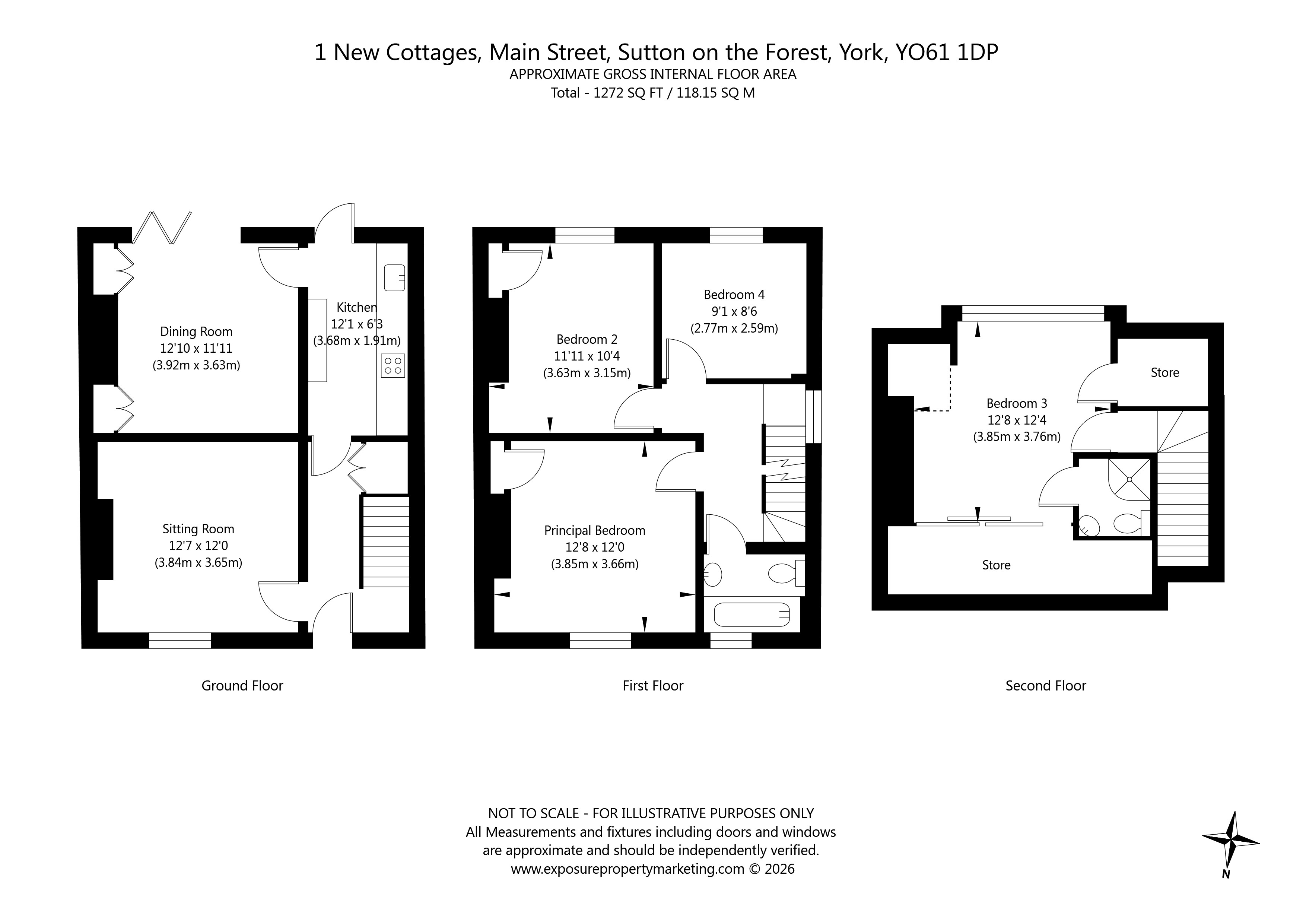 1 New Cottages,, Main Street, York floorplan