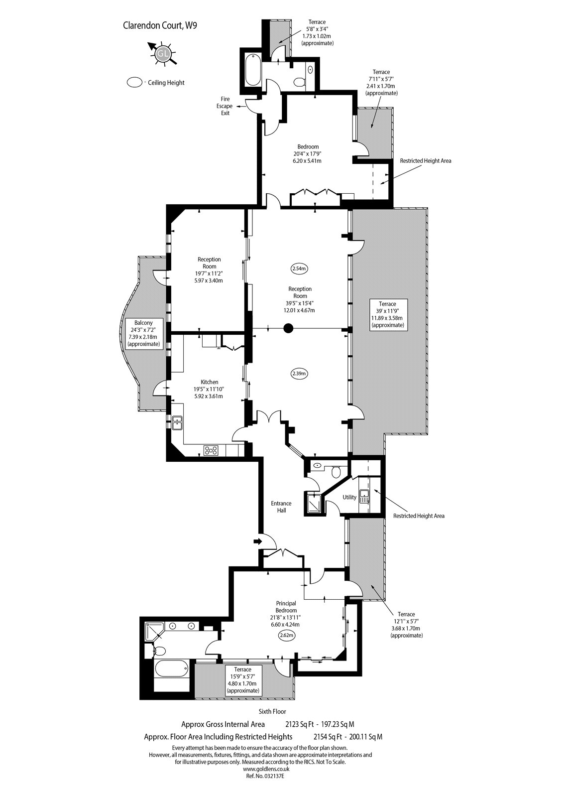 Flat 112, Clarendon Court, 33, Maida Vale, London floorplan