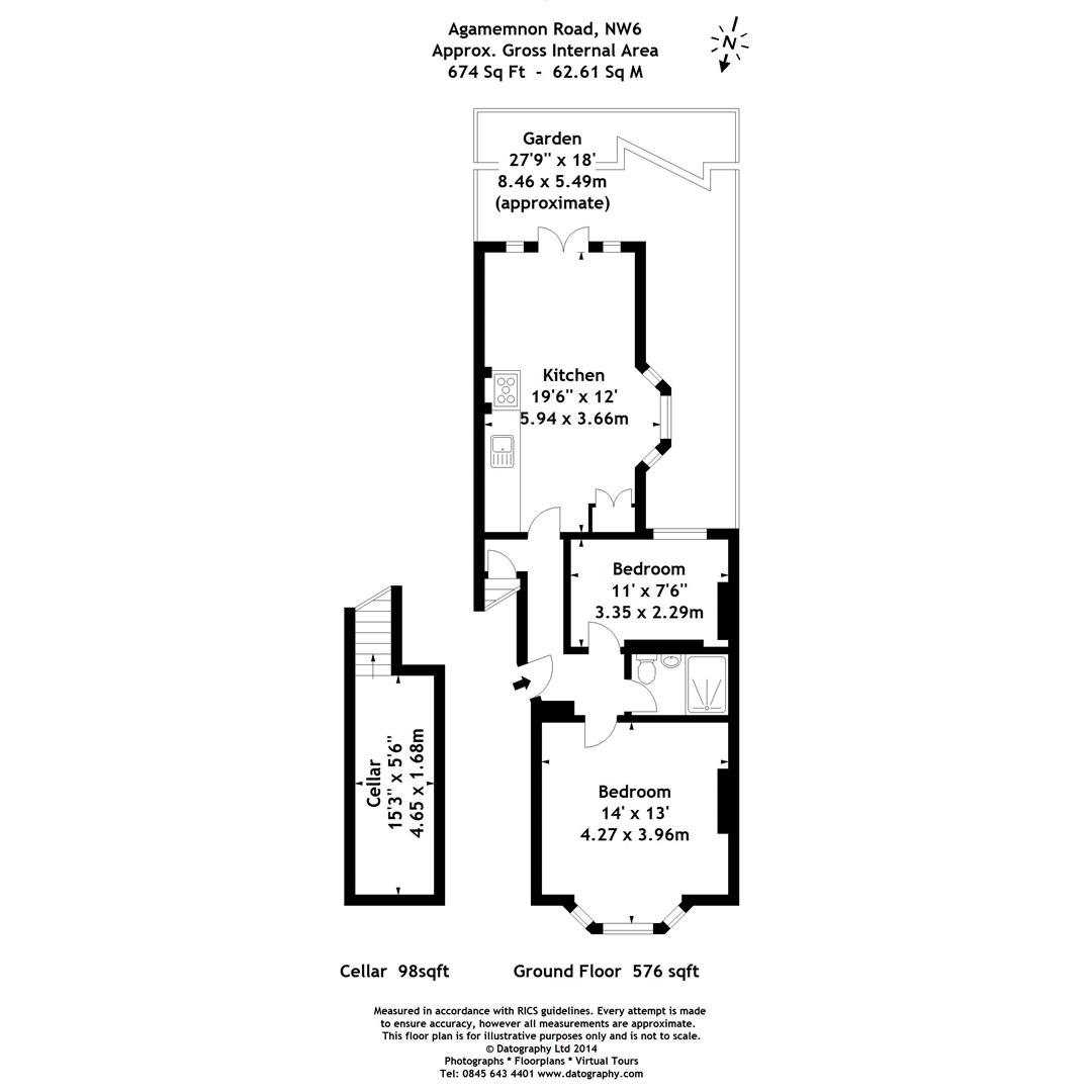 Ground Floor Flat, 57, Agamemnon Road, London floorplan