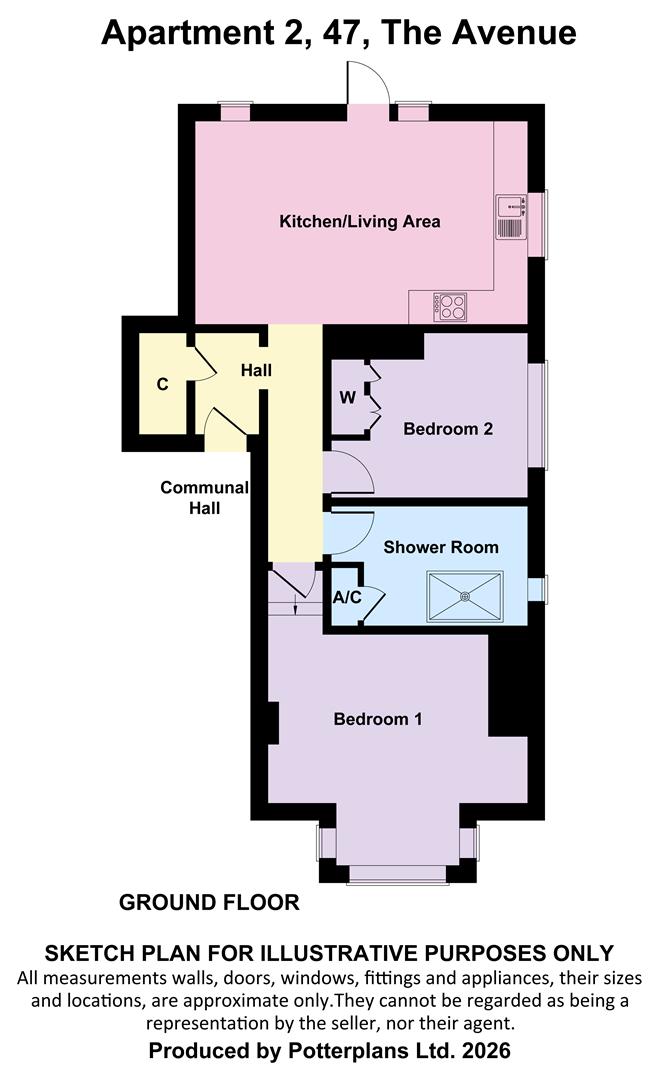Flat 2, 47, The Avenue, Totland floorplan