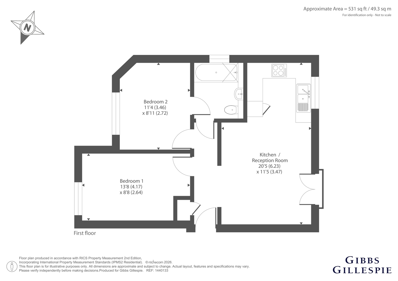 Flat 9, Bina Court, 2, Rickmansworth Road, Northwood floorplan
