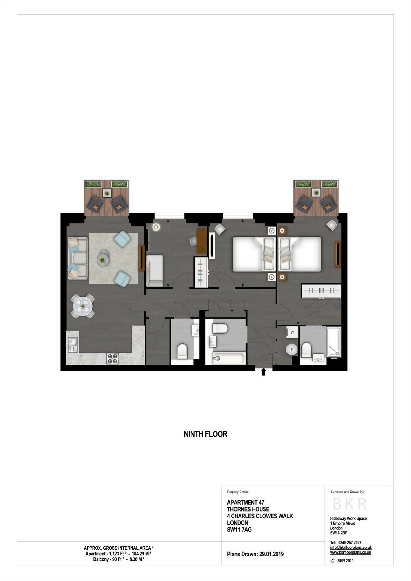 3 Bedrooms Flat to rent in Thornes House Nine Elms SW11