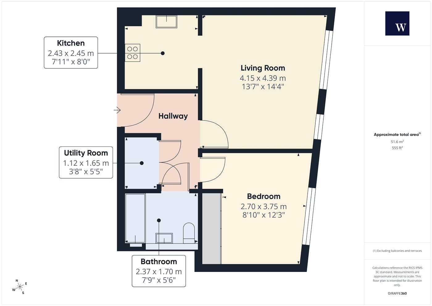Apartment 5, 4, Gaumont Place, London floorplan
