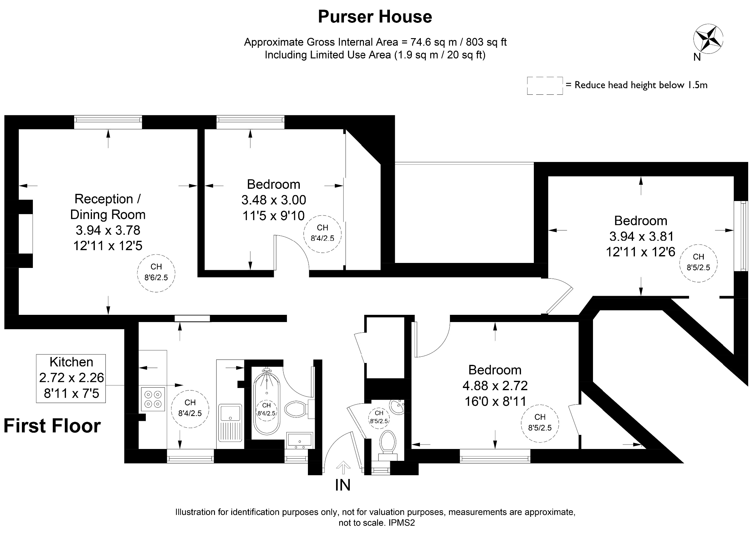 Flat 38, Purser House, London floorplan