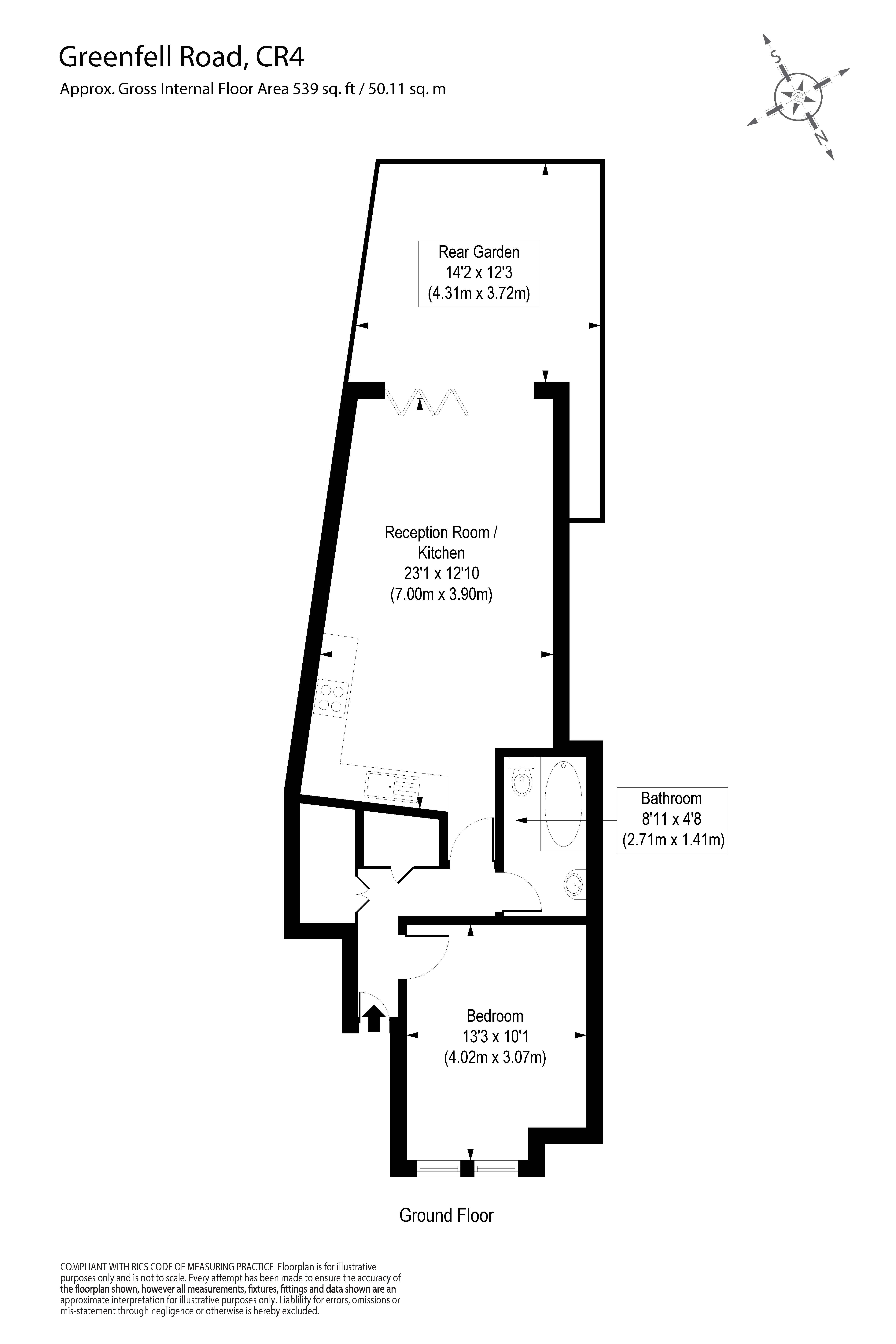 Flat 1,, 36 Grenfell Road, Mitcham floorplan