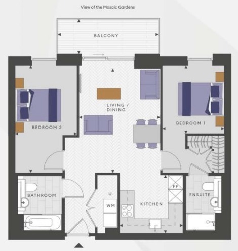 266 Lindley House, Silkstream, The Hyde, London floorplan