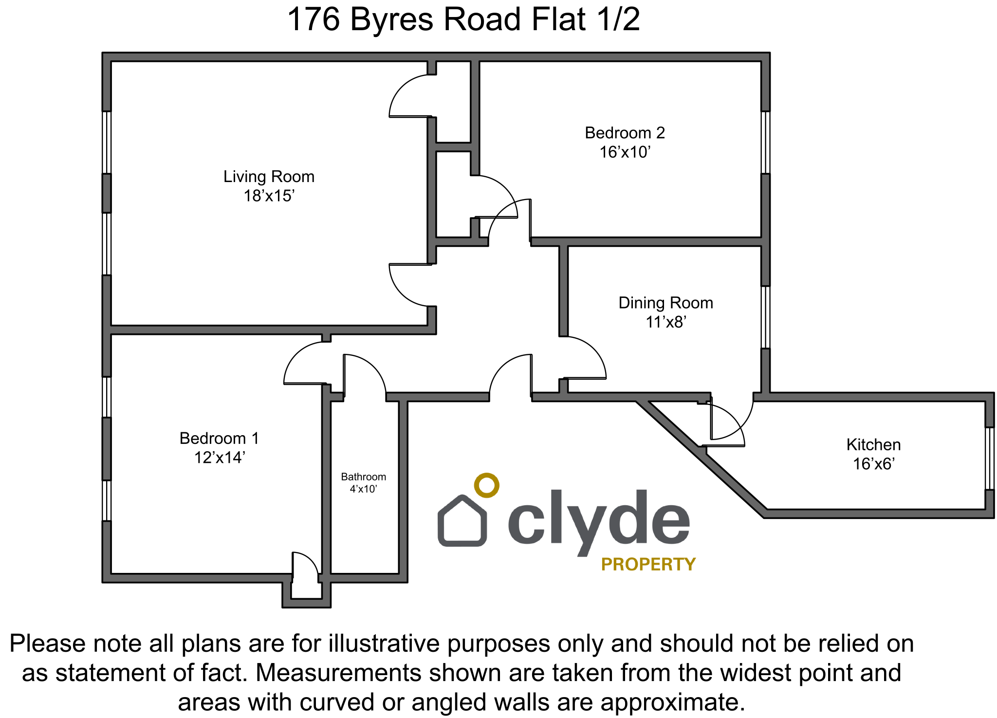 Flat 1/2, 176, Byres Road, Glasgow floorplan