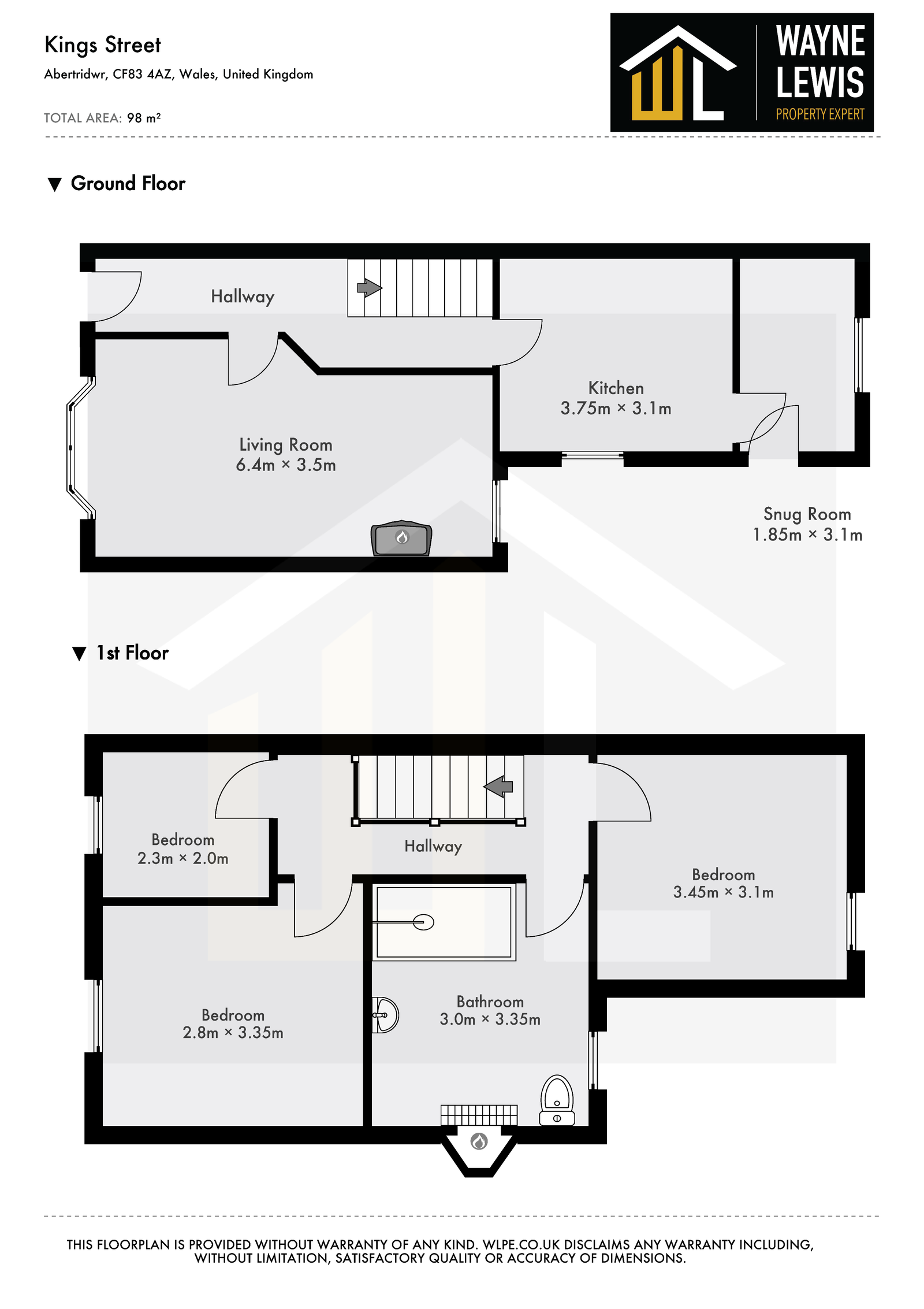 22, King Street, Abertridwr floorplan