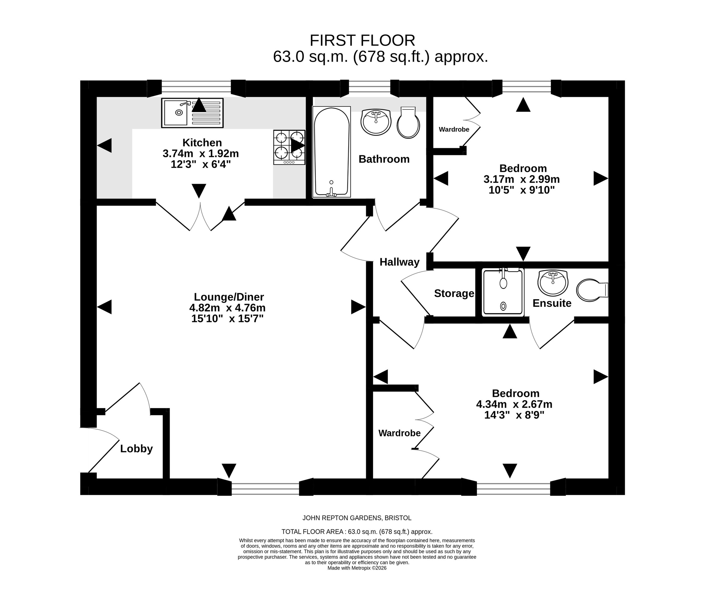 21 John Repton Gardens, Bristol floorplan