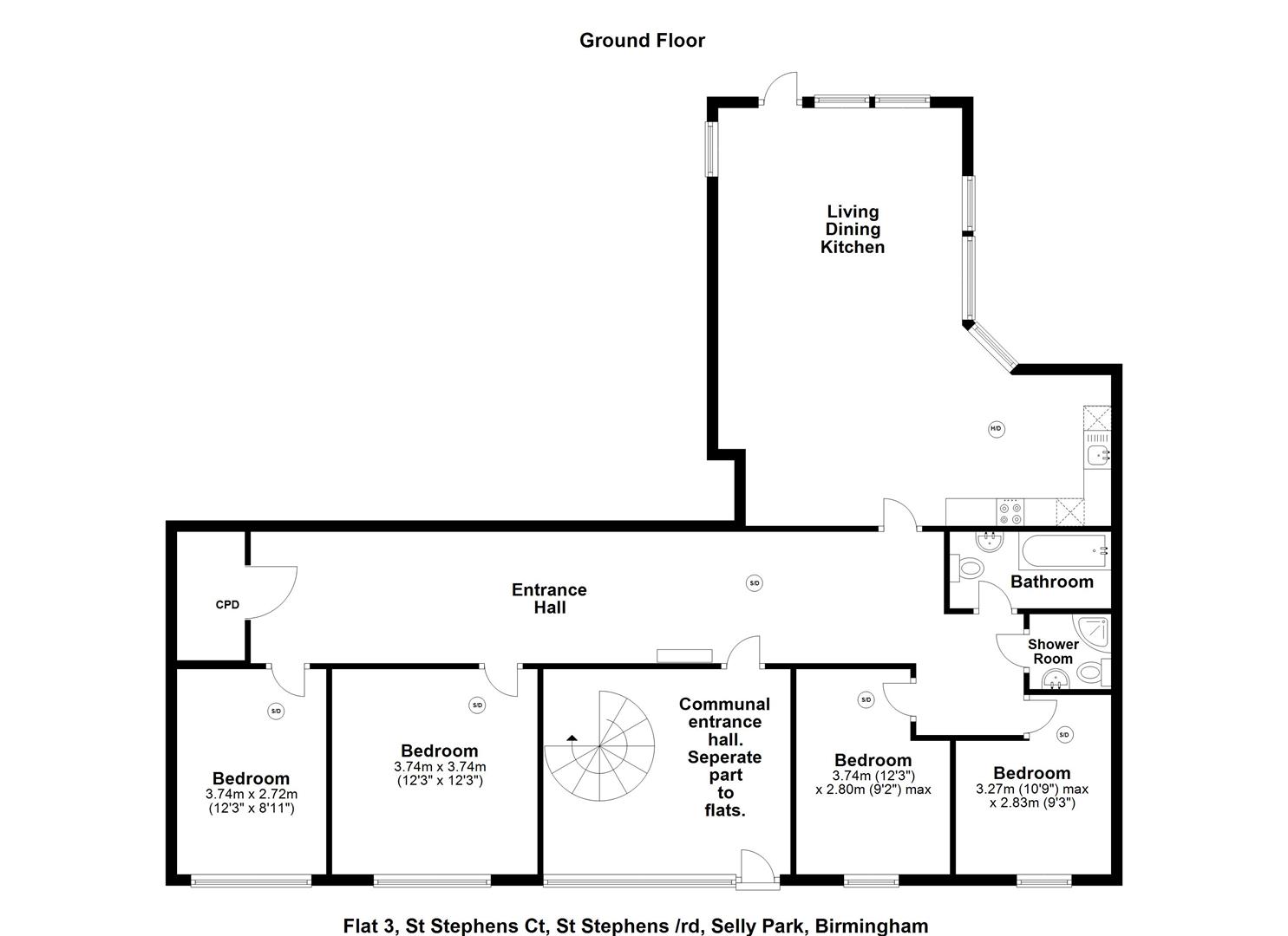 4sdf, 6erge, St Stephens Road,, Selly Oak, Birmingham floorplan