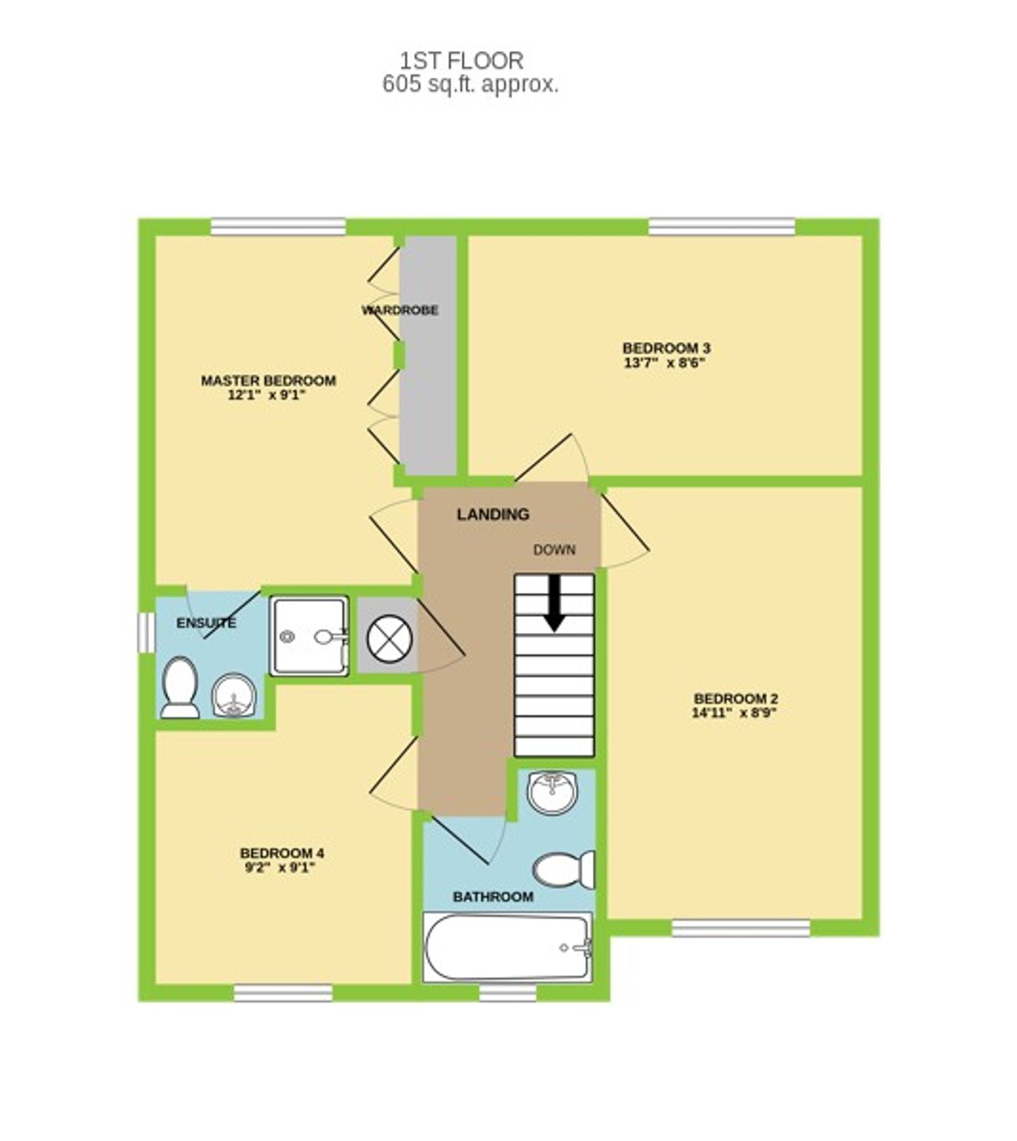 3 Llys Fach, Pontypridd floorplan
