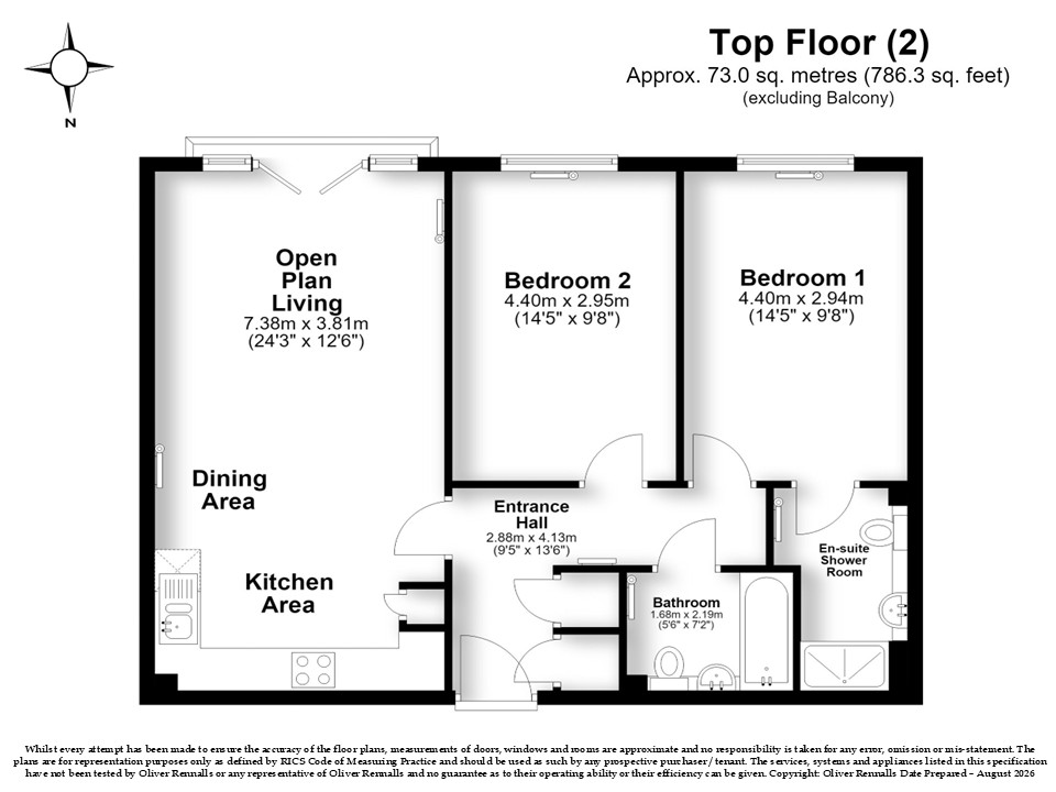 Lumen Road - 2 Bedroom, Royston, Hertfordshire floorplan