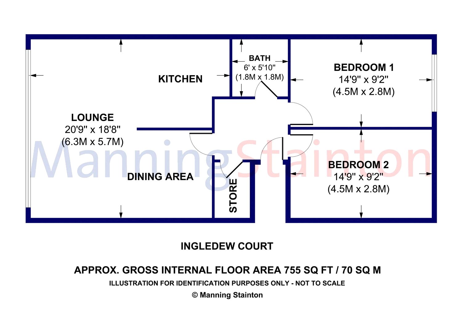 2 Bedrooms Flat to rent in Ingledew Court, Moortown, Leeds, West Yorkshire LS17