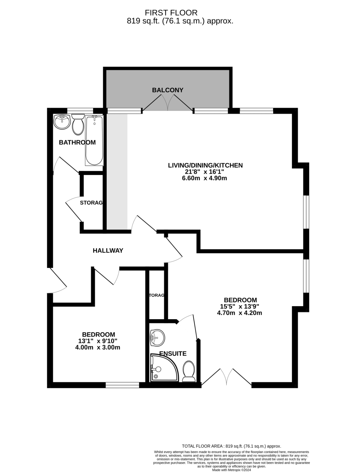 Flat 4, Acer Heights, 80, Riddlesdown Road, Purley floorplan