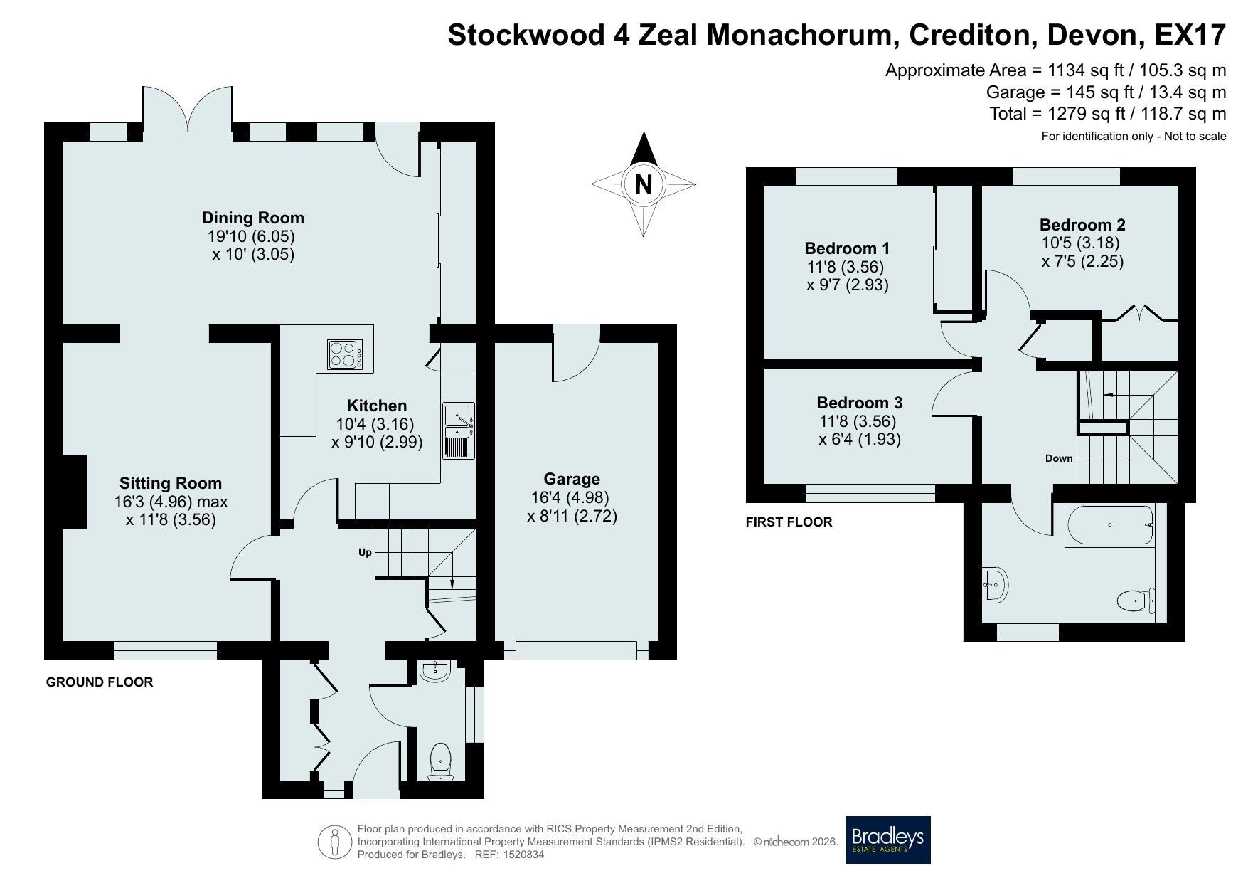 Stockwood 4 Waie Gardens, Zeal Monachorum Crediton Devon, Devon floorplan