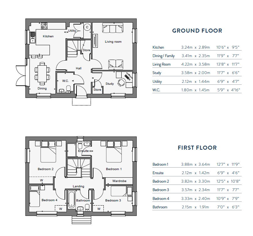 Plot 54 The Penshurst,, Fortuna Fields, Wingham floorplan