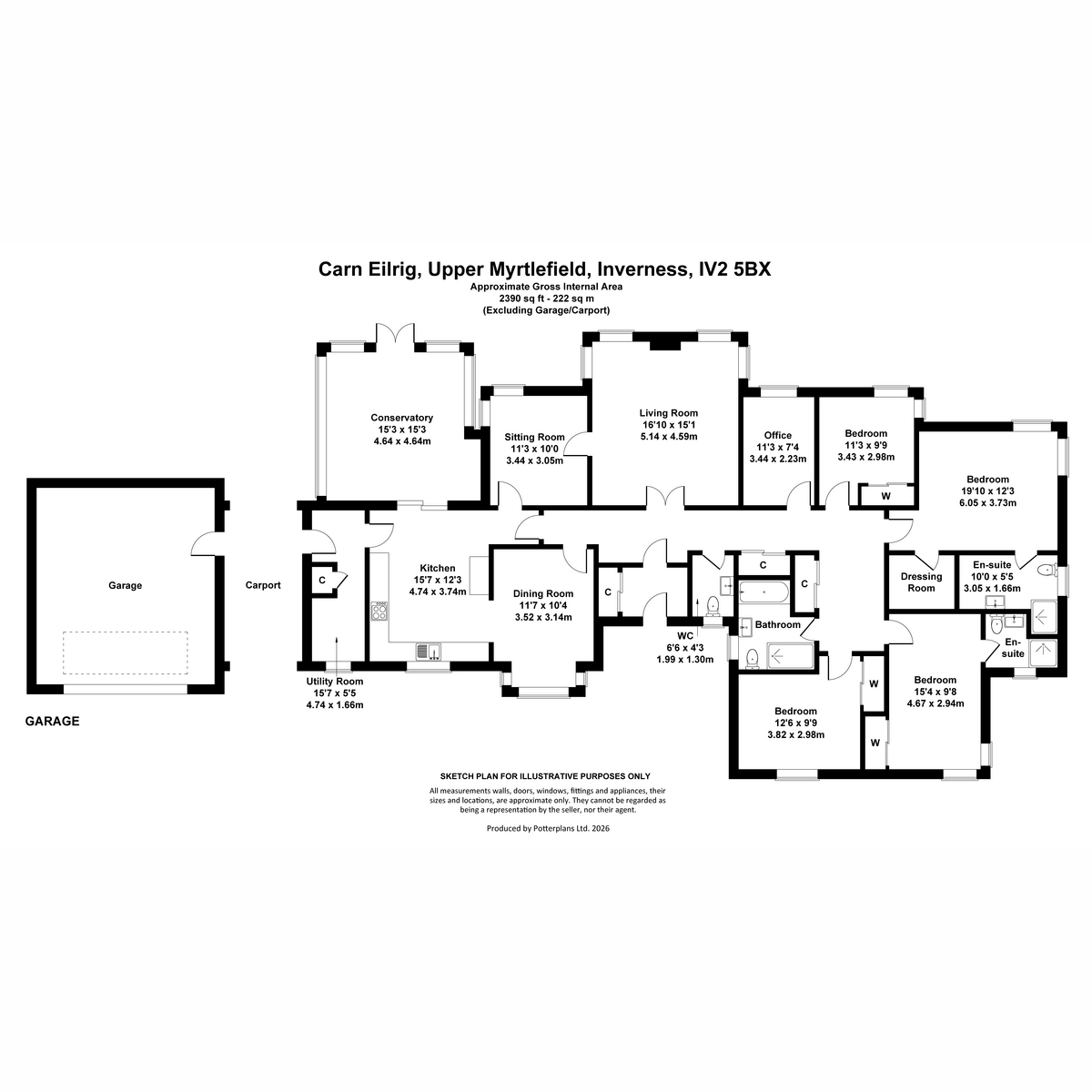 Carn Eilrig, Upper Myrtlefield, Inverness floorplan