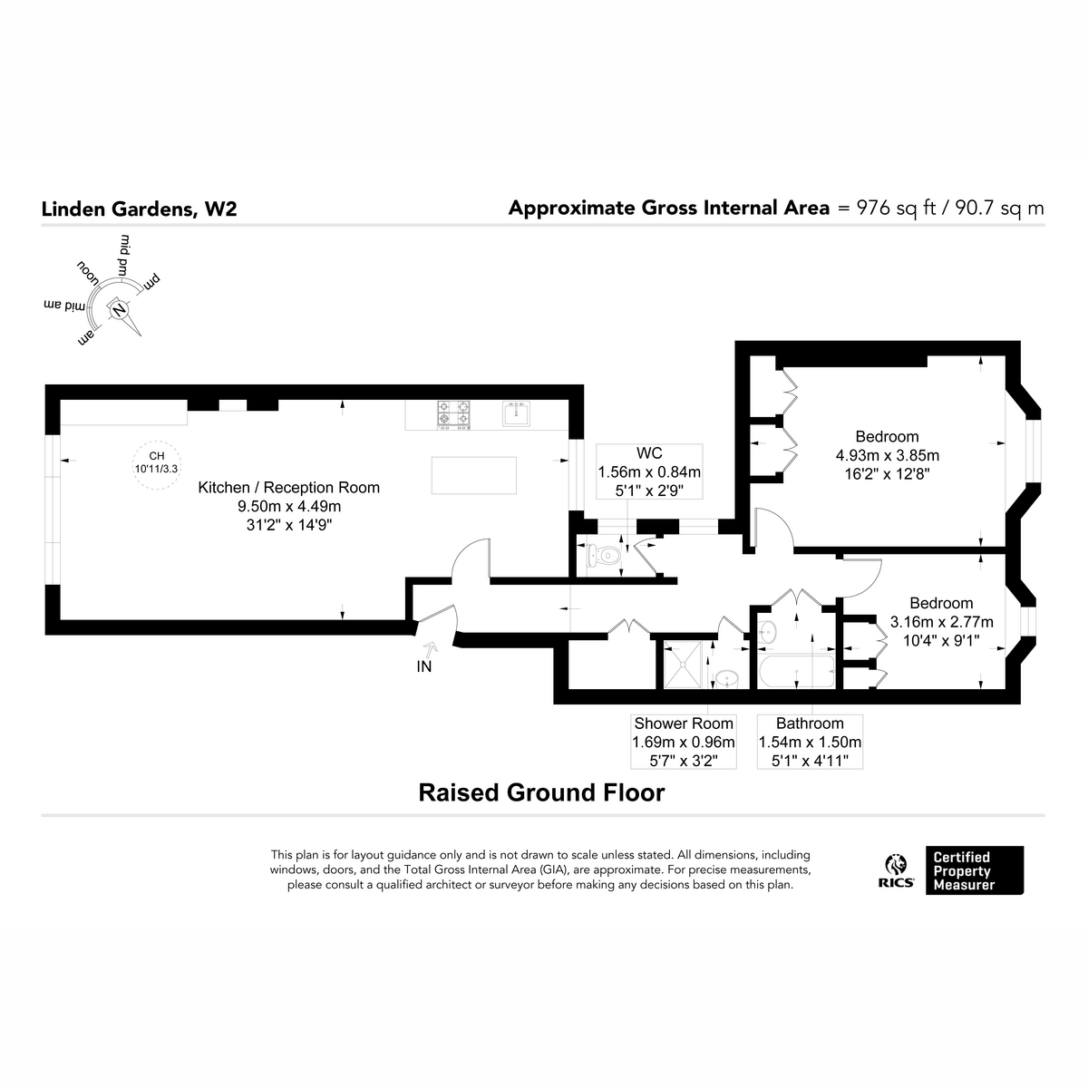 Flat Flat 1, 39, Linden Gardens, London floorplan