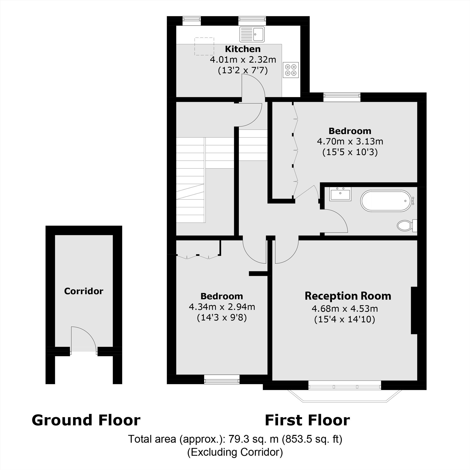 First Floor Flat, 84, Hammersmith Grove, London floorplan