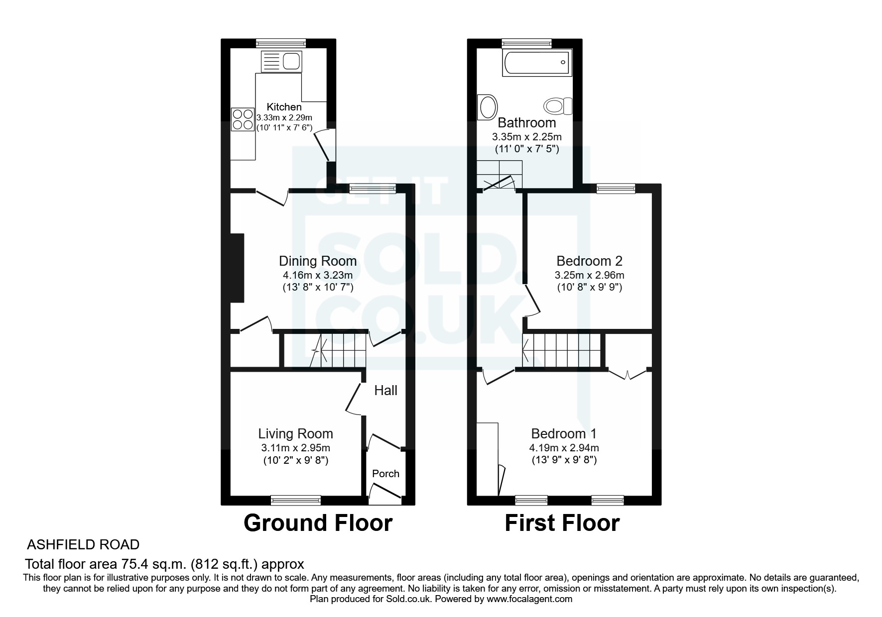 Ashfield Road, Abertillery, Blaenau Gwent NP13, 2 bedroom terraced