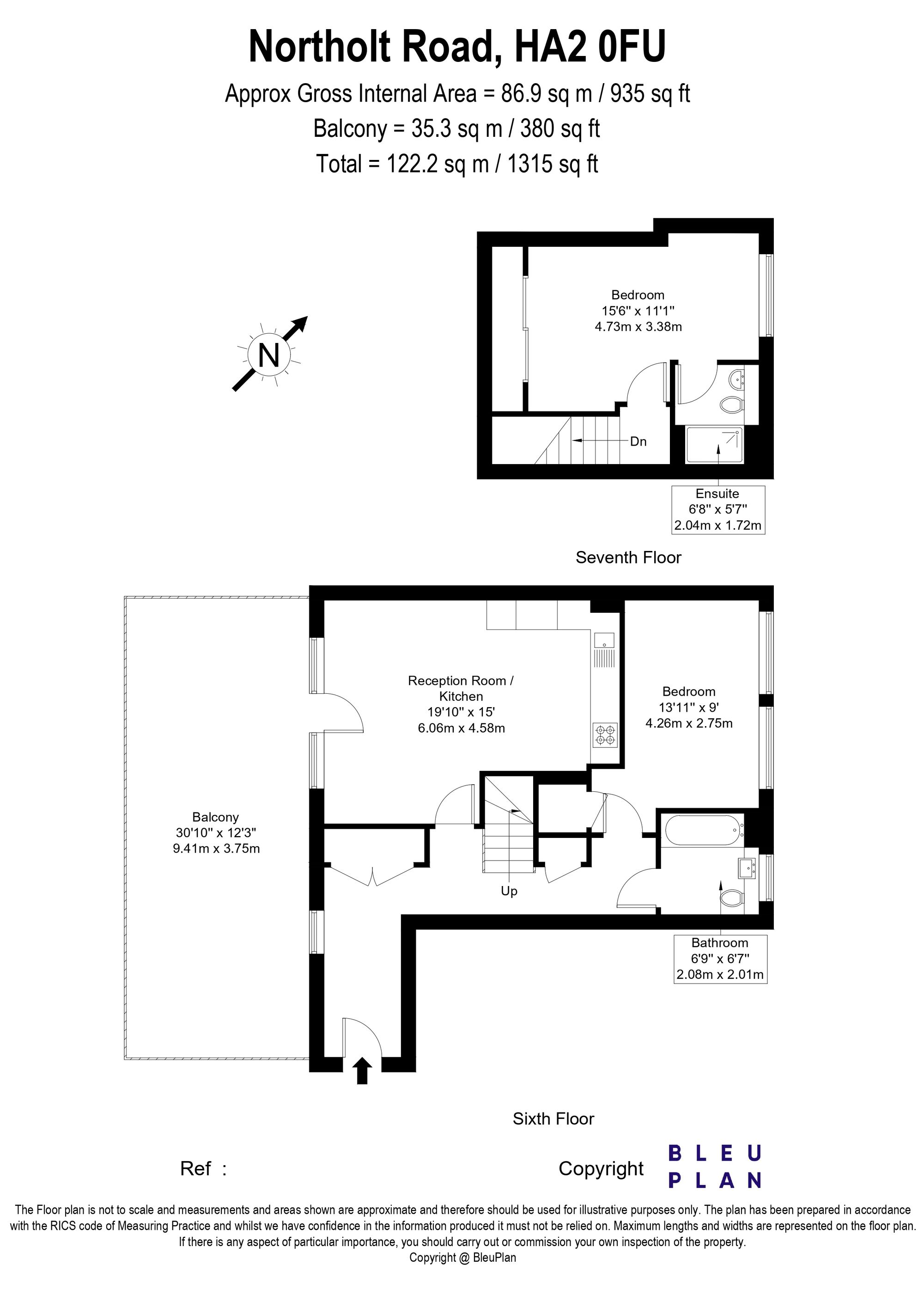 Flat 64, Echo Court 152-174 Northolt Road, Harrow floorplan