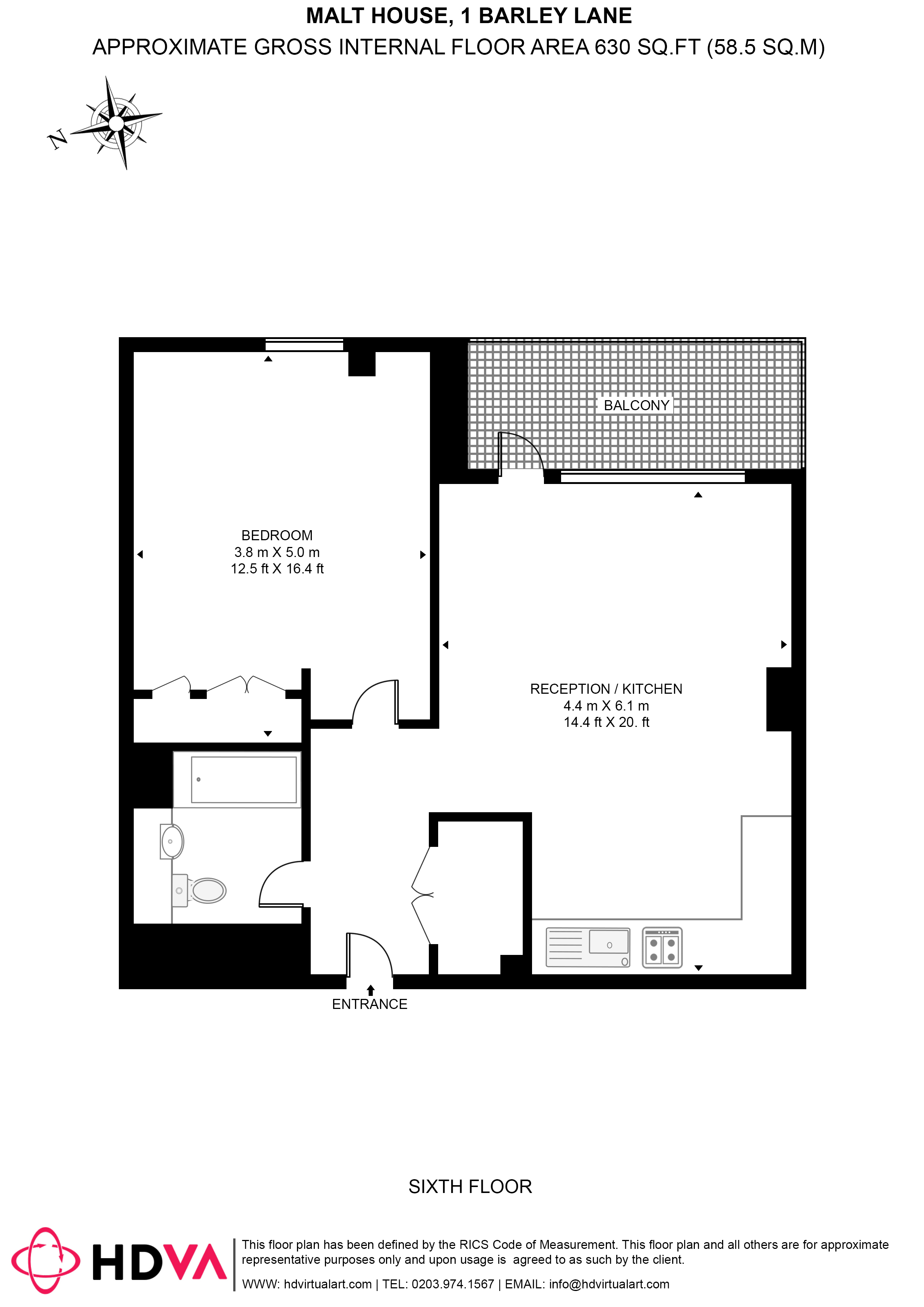 Flat 20, Malt House, 1, Barley Lane, London floorplan