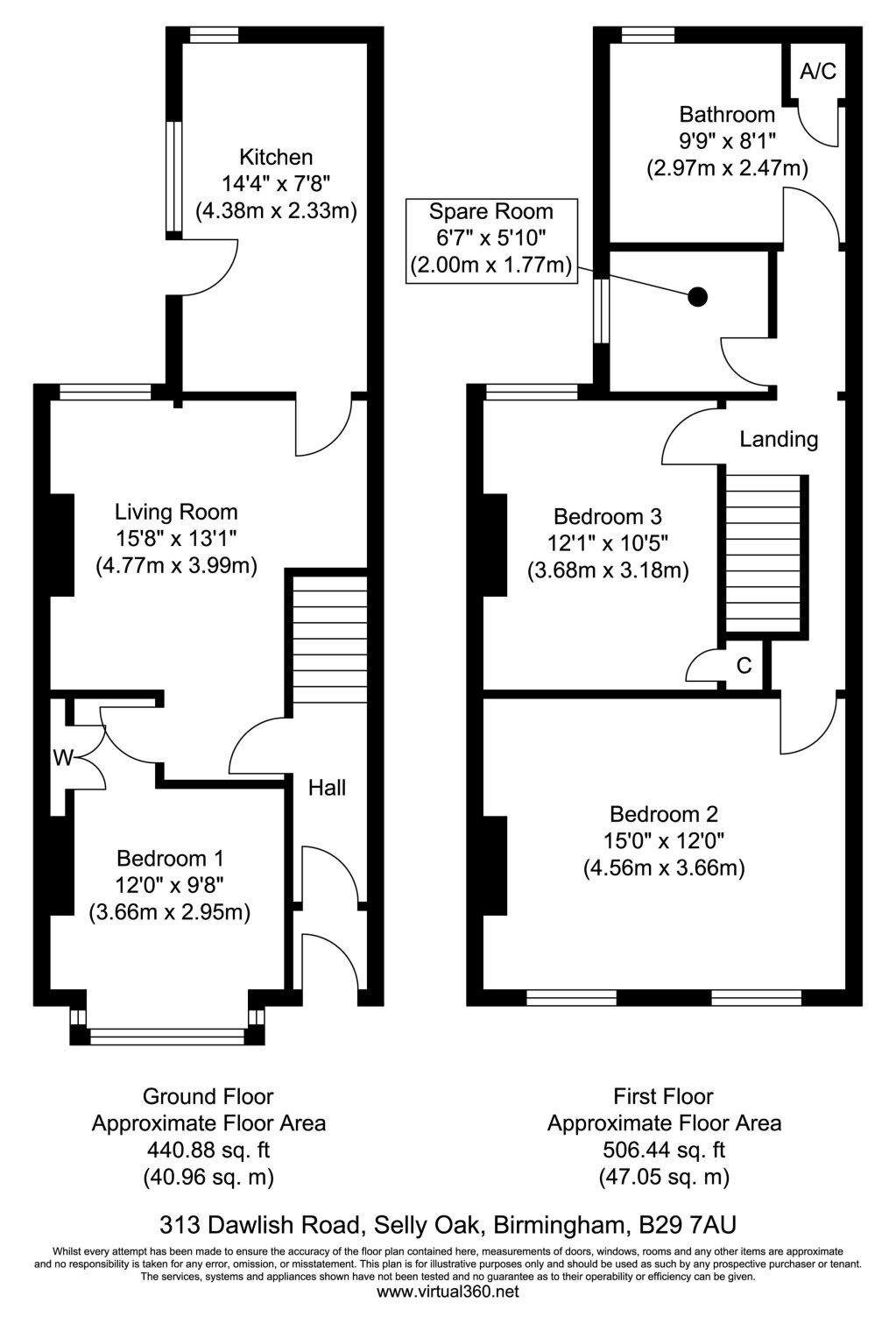 313, Dawlish Road, Birmingham floorplan