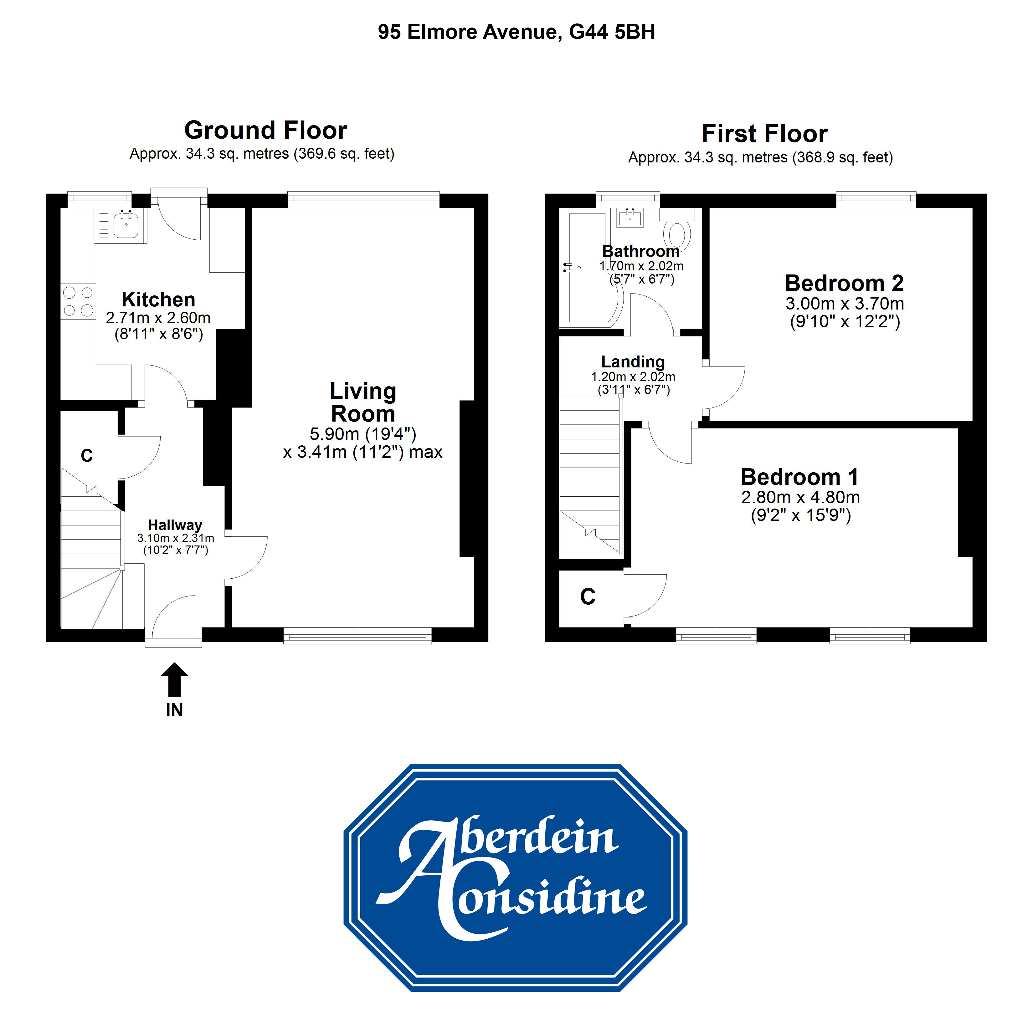 2 Bedrooms End terrace house for sale in Elmore Avenue, Simshill, Glasgow G44